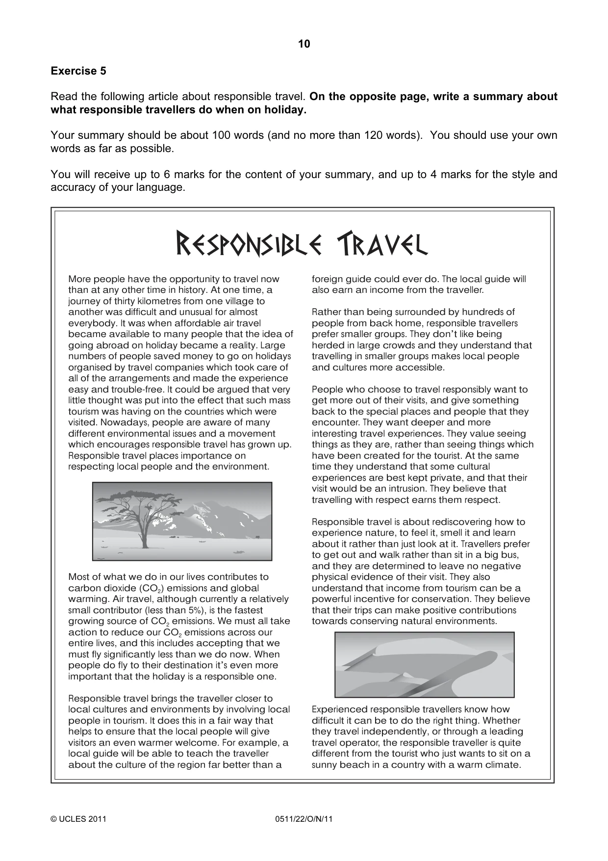 Cambridge IGCSE English - Second Language (count-in oral) 0511 2011 Oct/Nov Paper 2 · Variant 2 question paper, page 10 of 16