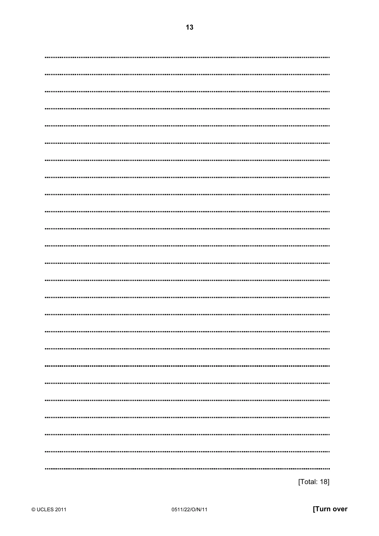 Cambridge IGCSE English - Second Language (count-in oral) 0511 2011 Oct/Nov Paper 2 · Variant 2 question paper, page 13 of 16