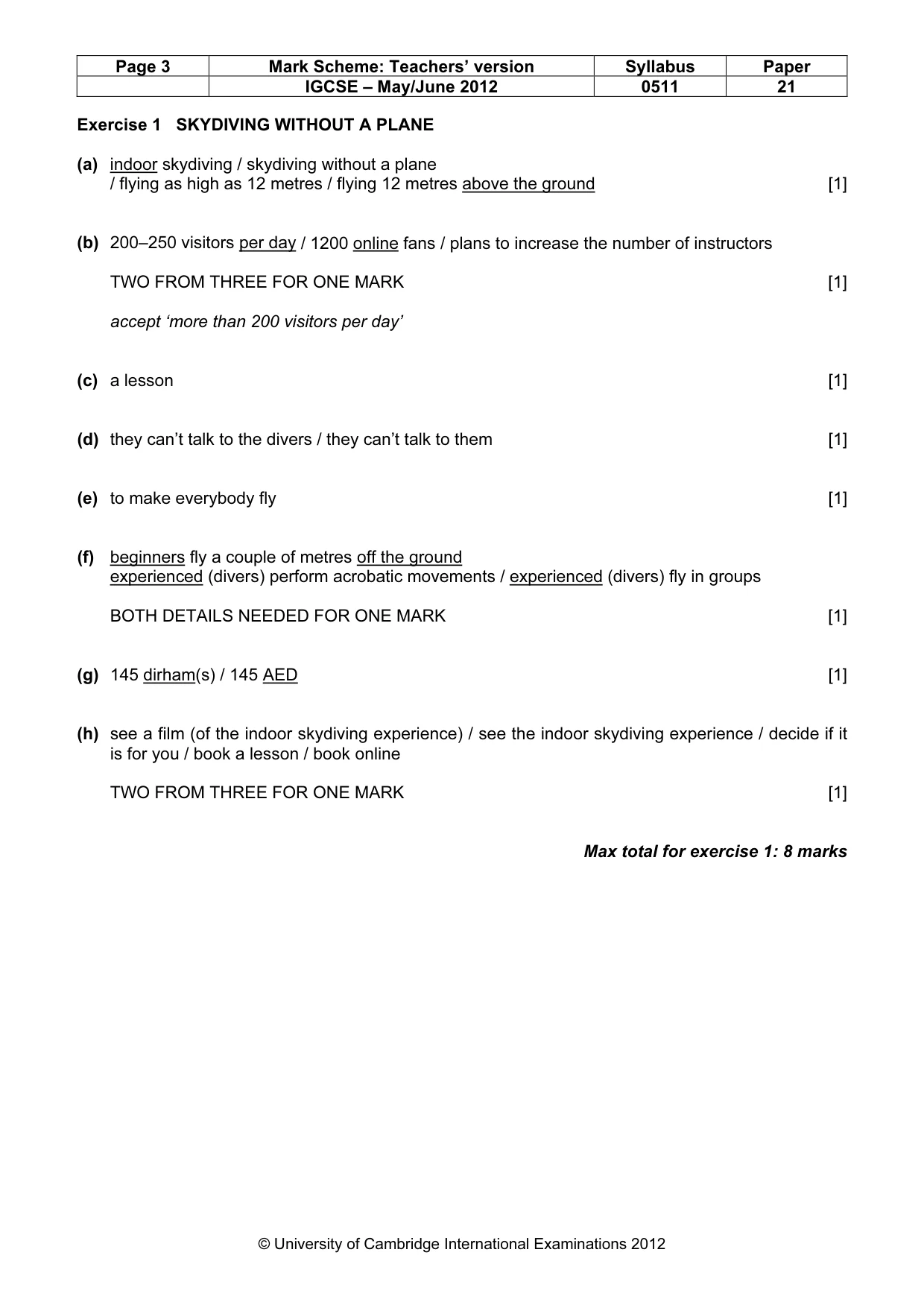 Mark scheme, page 3 of 11