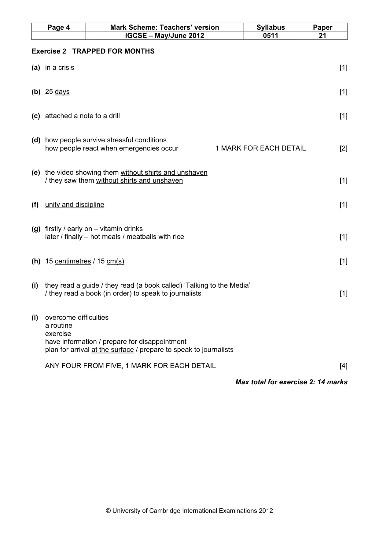 Mark scheme, page 4 of 11