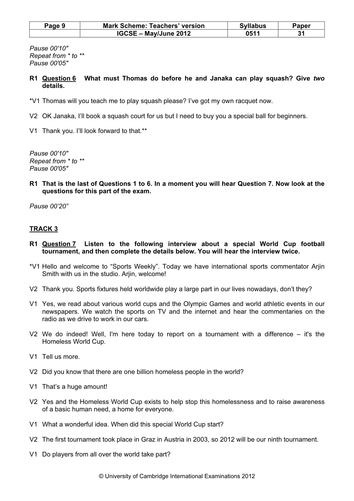 Mark scheme, page 9 of 14