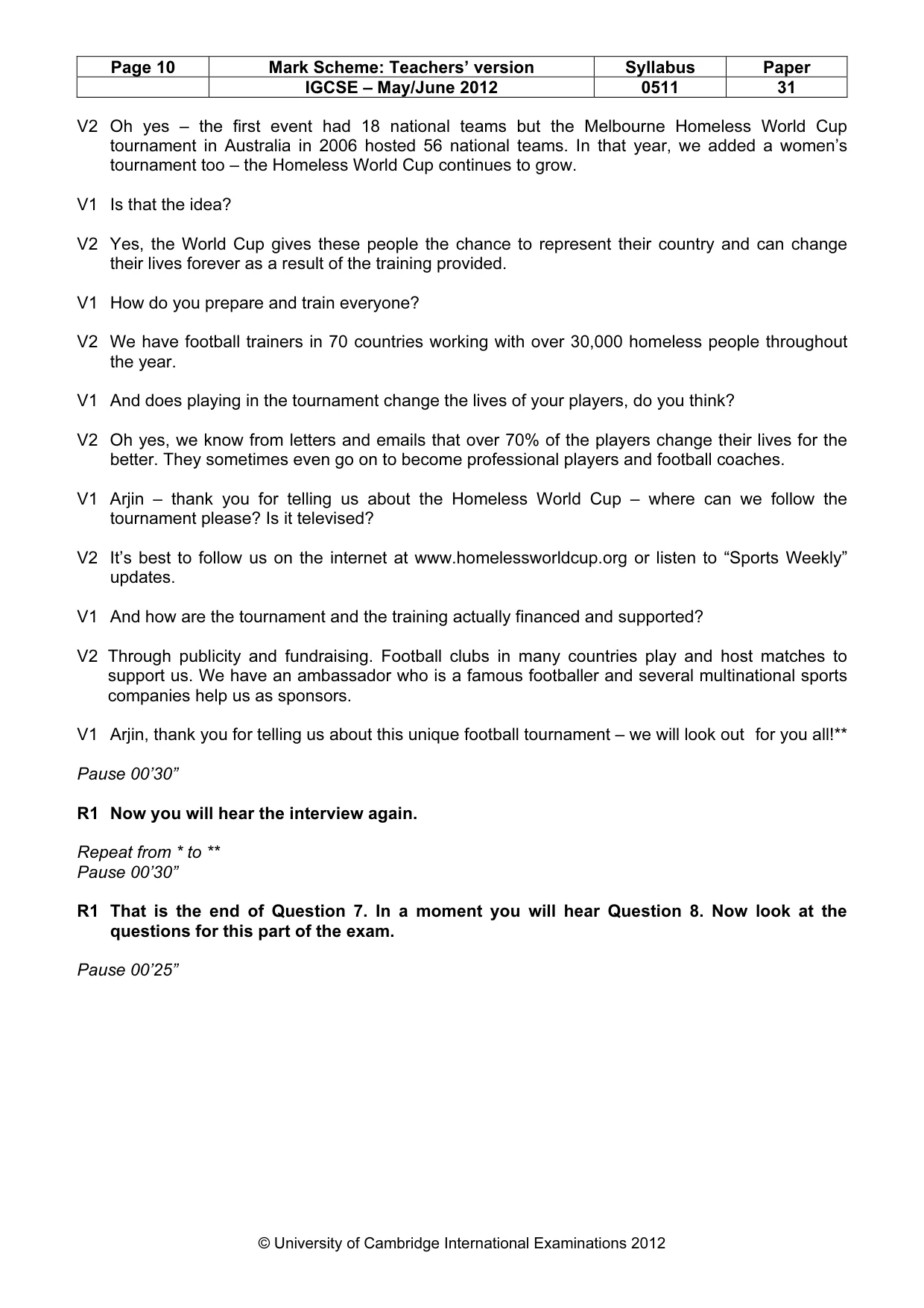 Mark scheme, page 10 of 14