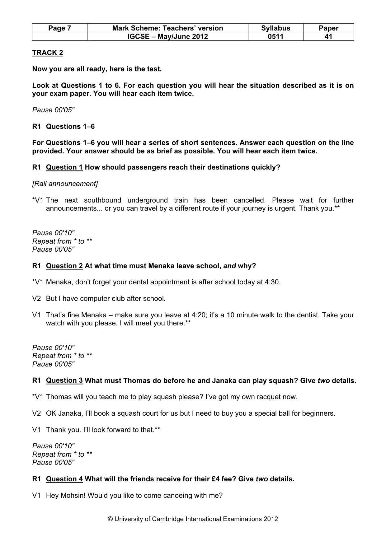 Mark scheme, page 7 of 14