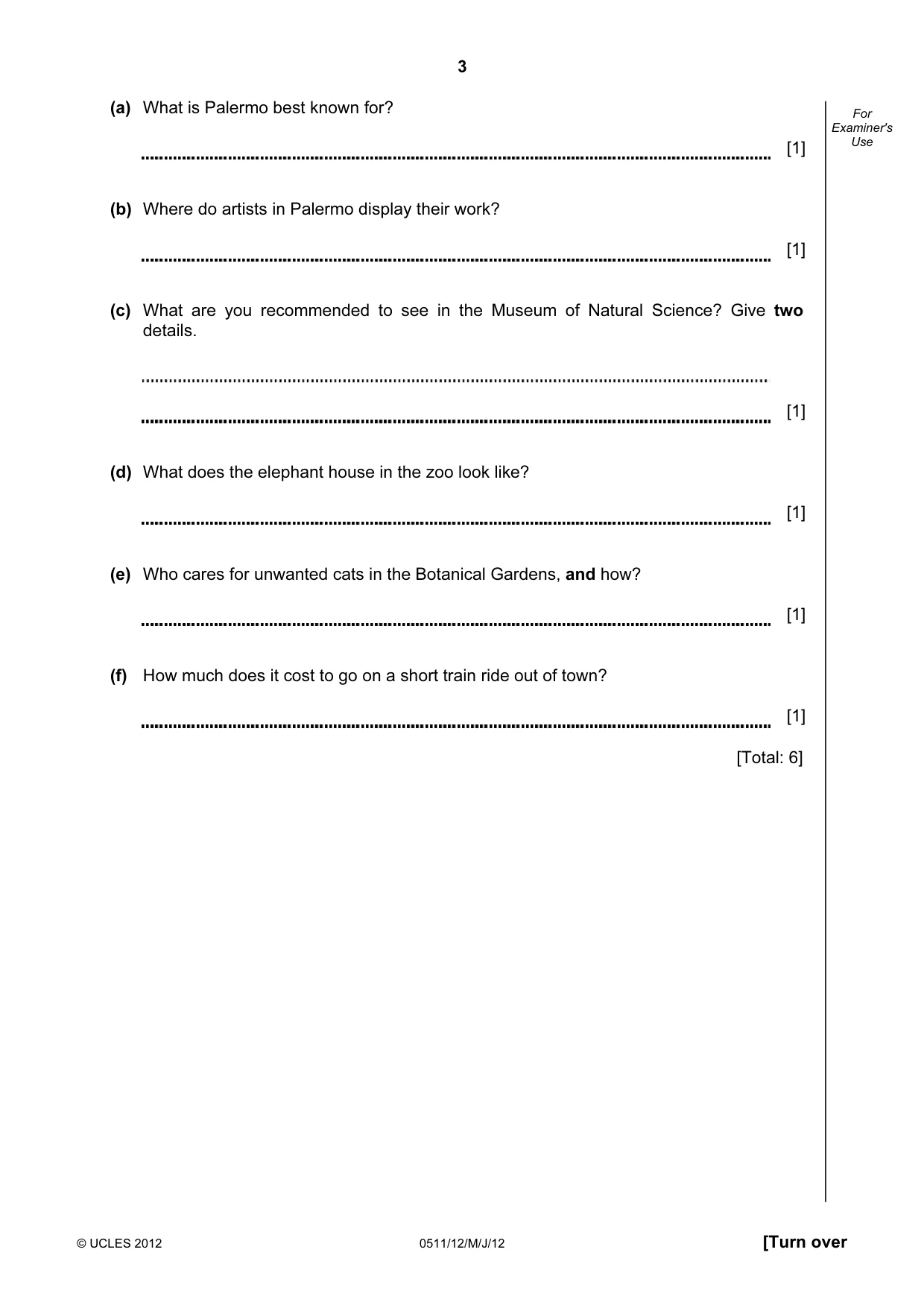 Cambridge IGCSE English - Second Language (count-in oral) 0511 2012 May/June Paper 1 · Variant 2 question paper, page 3 of 16