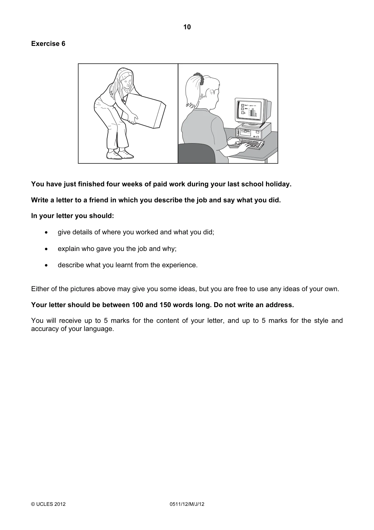 Cambridge IGCSE English - Second Language (count-in oral) 0511 2012 May/June Paper 1 · Variant 2 question paper, page 10 of 16