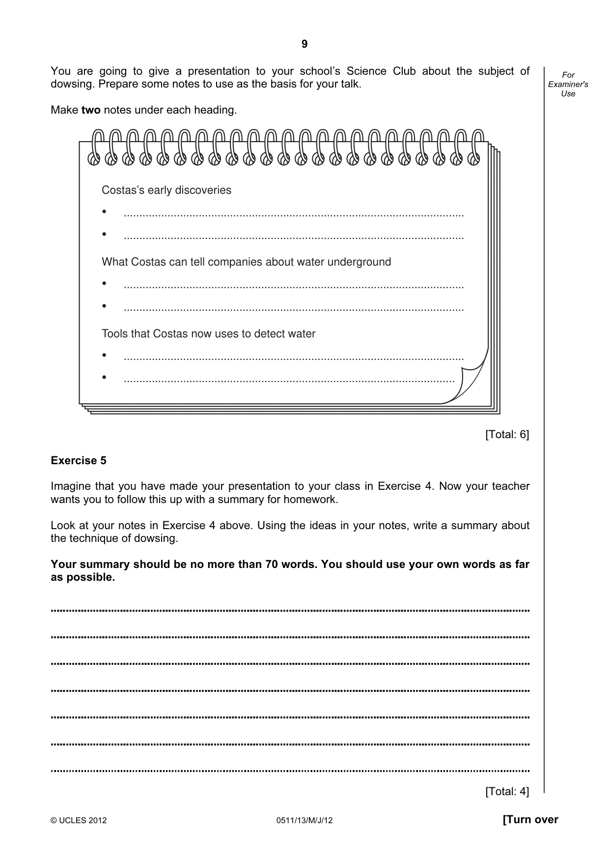 Cambridge IGCSE English - Second Language (count-in oral) 0511 2012 May/June Paper 1 · Variant 3 question paper, page 9 of 16