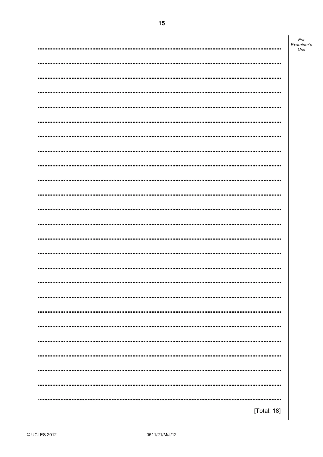 Cambridge IGCSE English - Second Language (count-in oral) 0511 2012 May/June Paper 2 · Variant 1 question paper, page 15 of 16