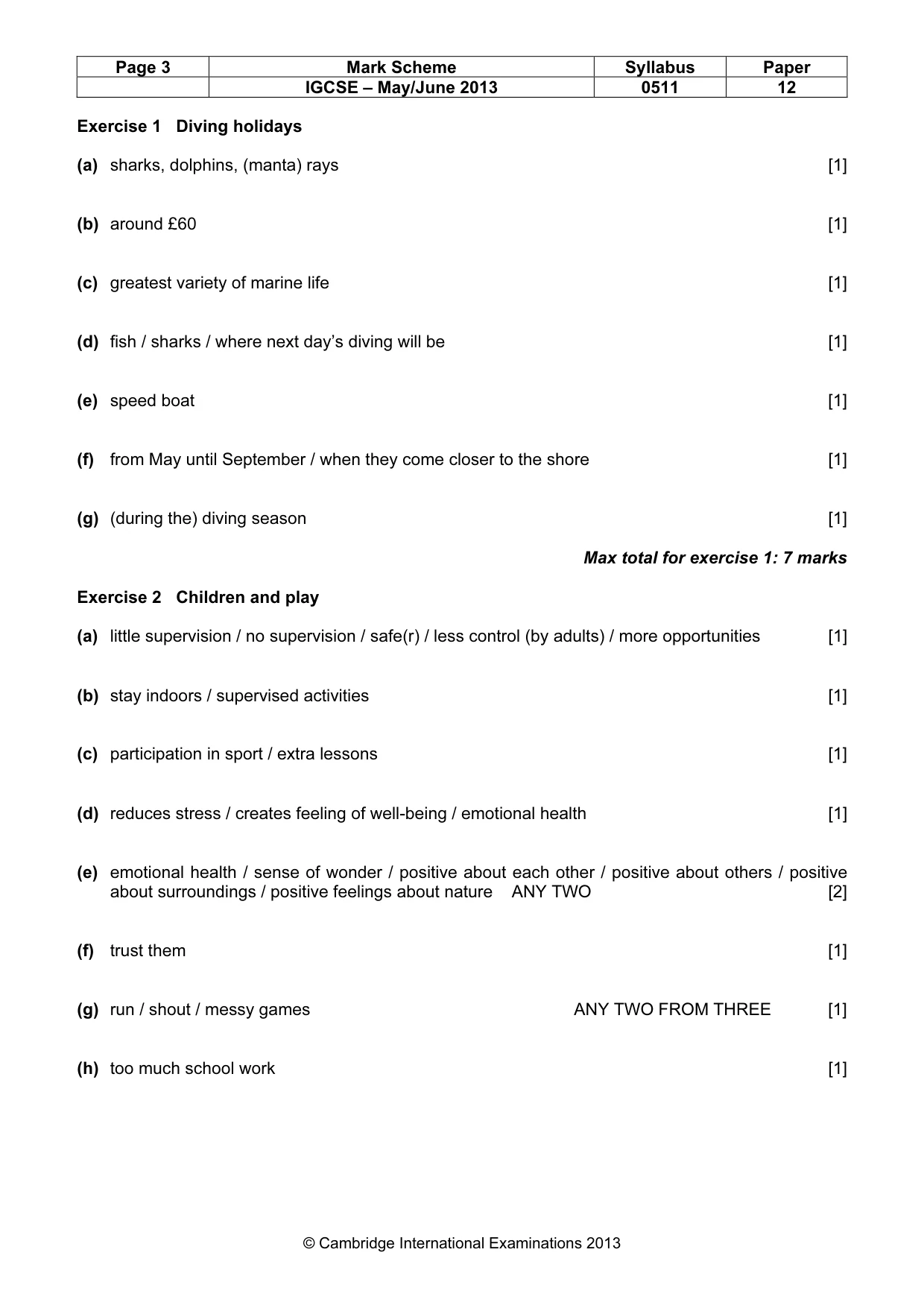 Mark scheme, page 3 of 11