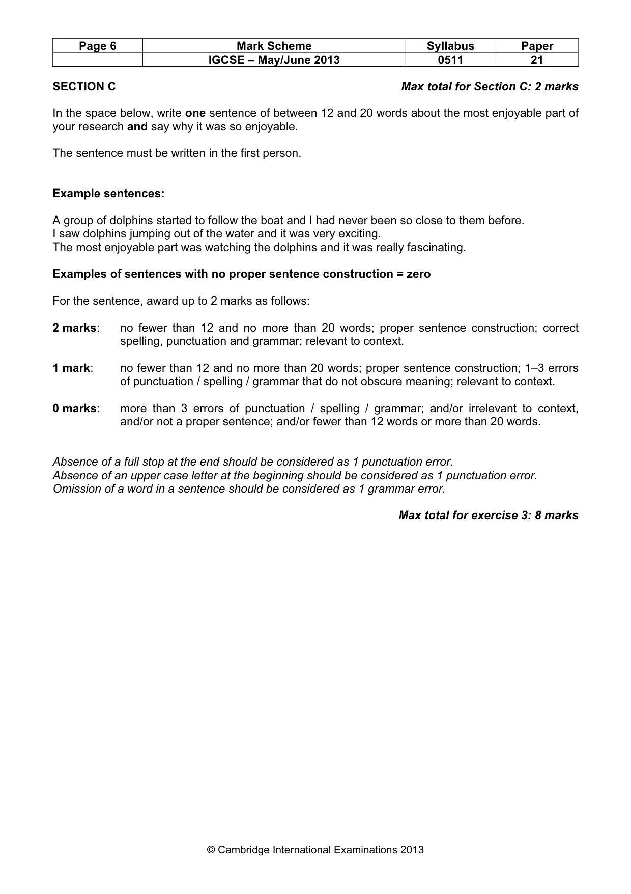 Mark scheme, page 6 of 12