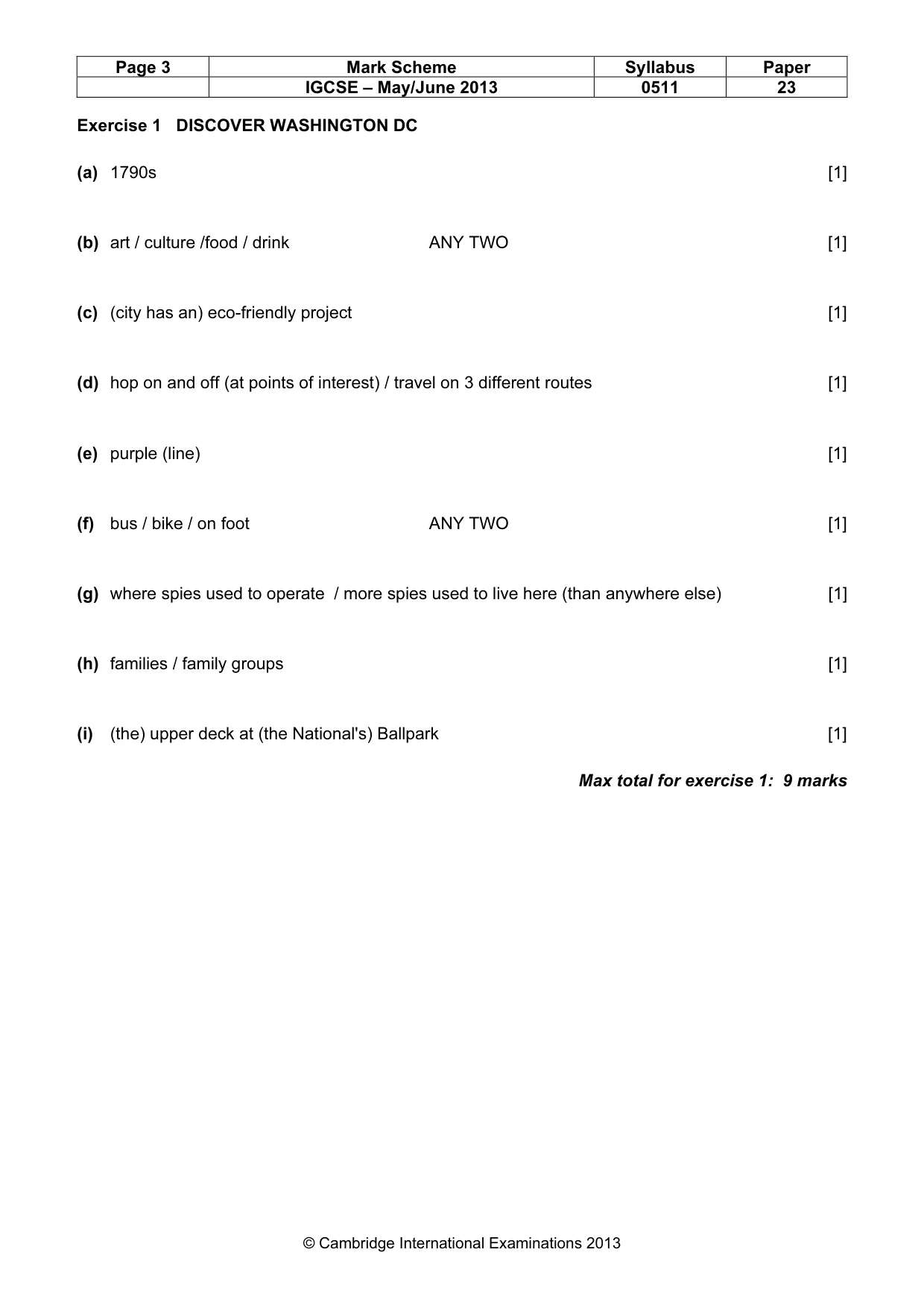 Mark scheme, page 3 of 12