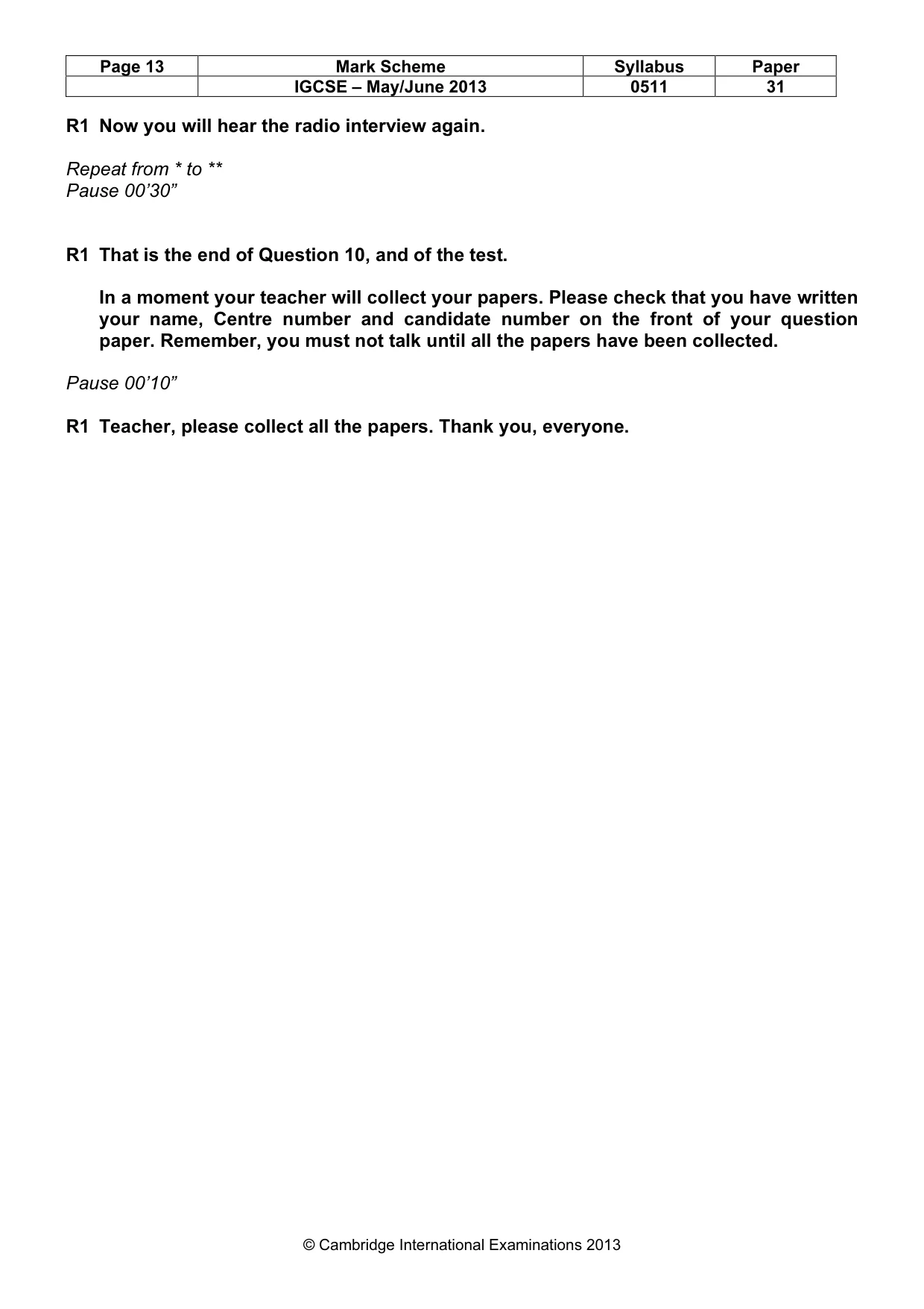 Mark scheme, page 13 of 13