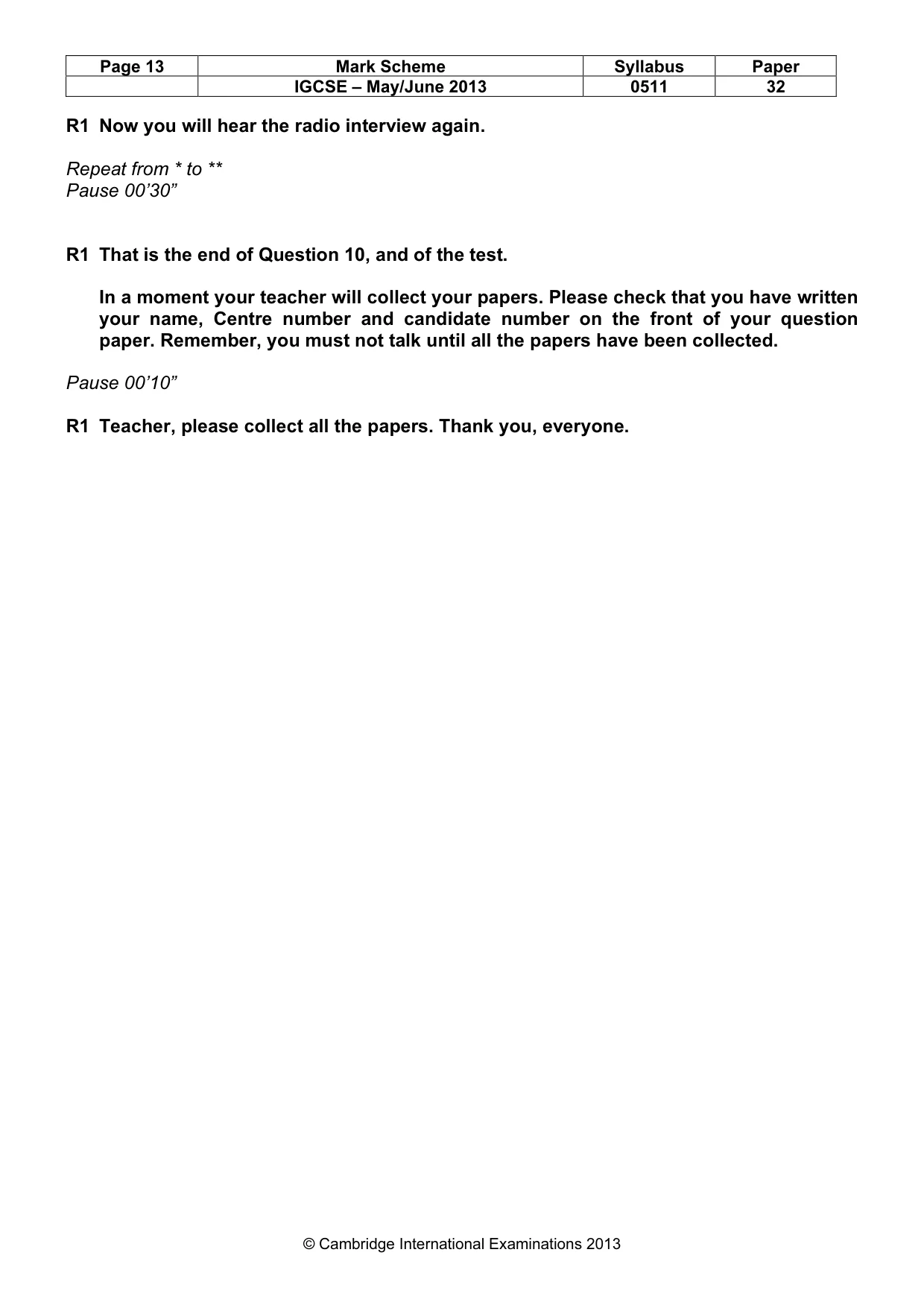 Mark scheme, page 13 of 13