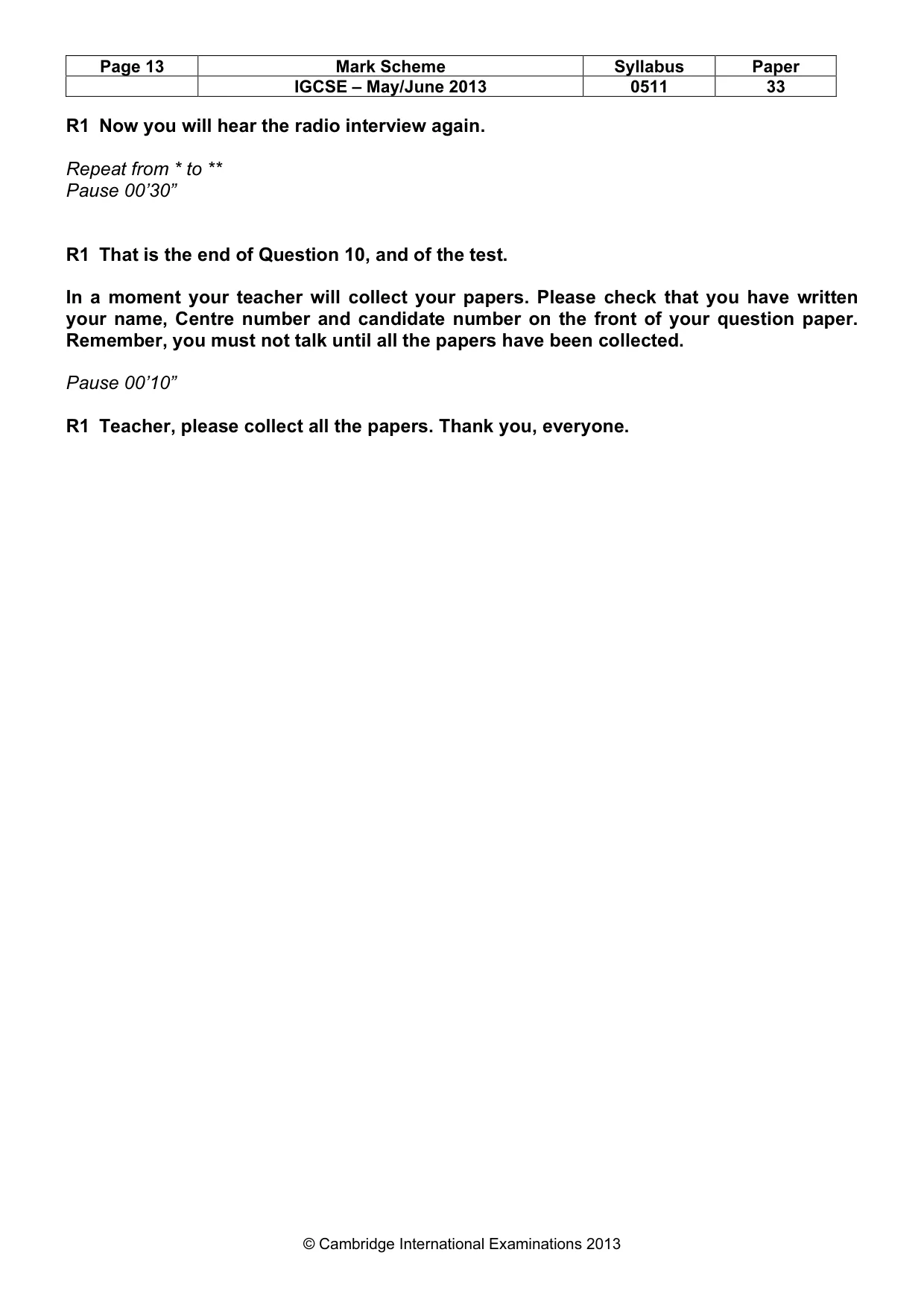 Mark scheme, page 13 of 13