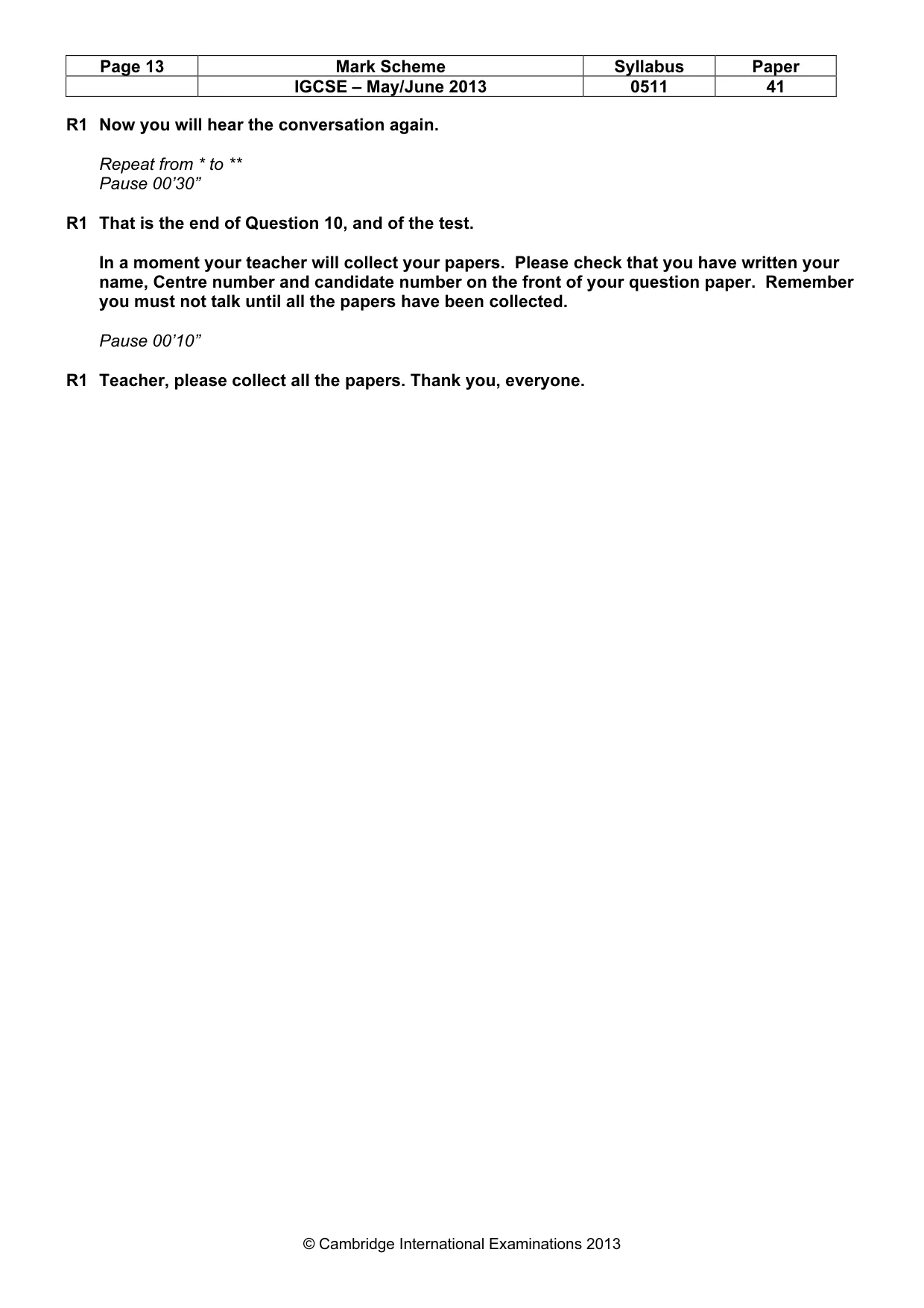Mark scheme, page 13 of 13