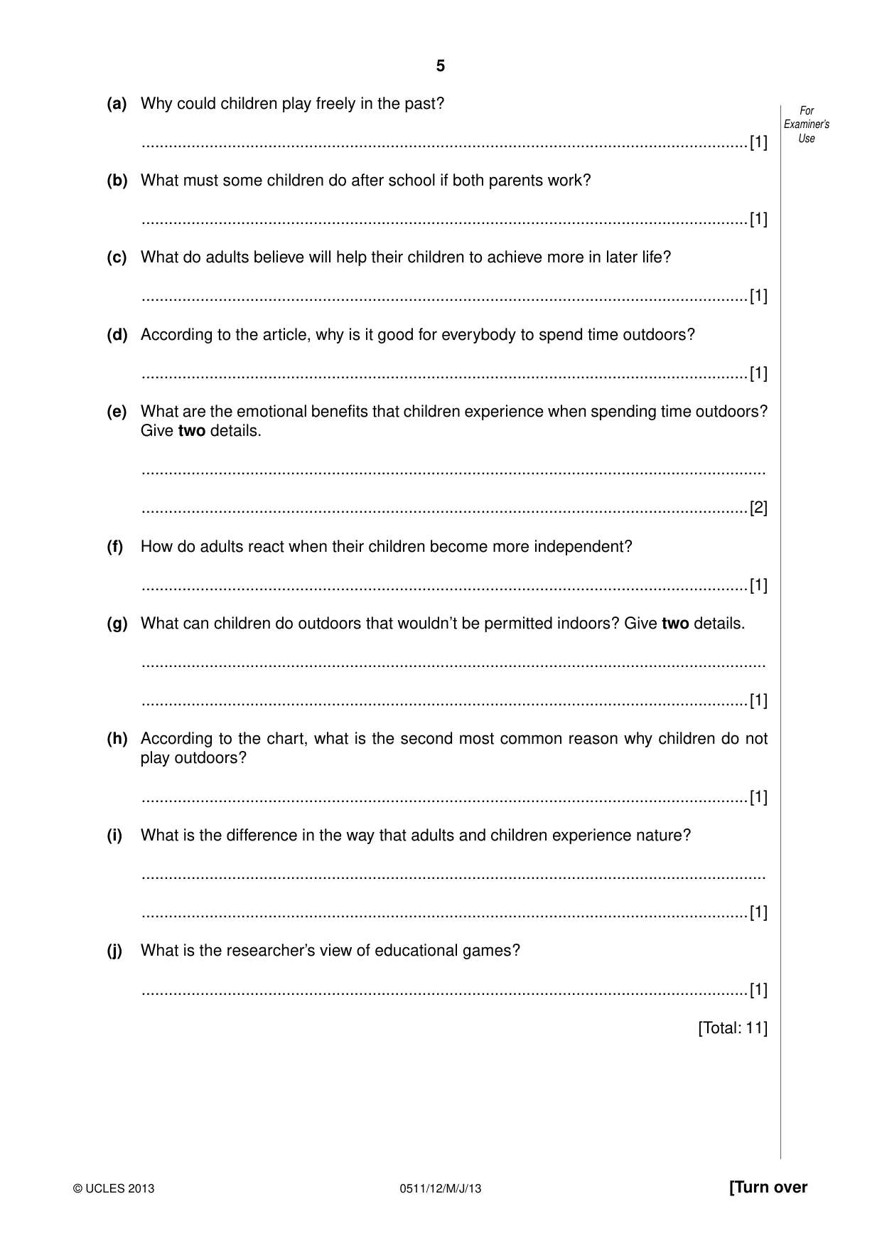 Cambridge IGCSE English - Second Language (count-in oral) 0511 2013 May/June Paper 1 · Variant 2 question paper, page 5 of 16