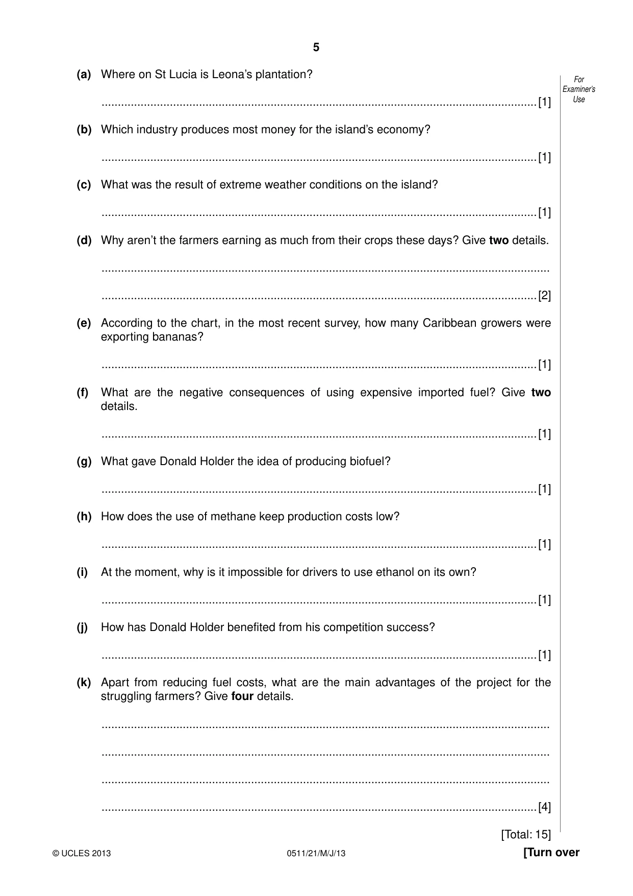 Cambridge IGCSE English - Second Language (count-in oral) 0511 2013 May/June Paper 2 · Variant 1 question paper, page 5 of 16