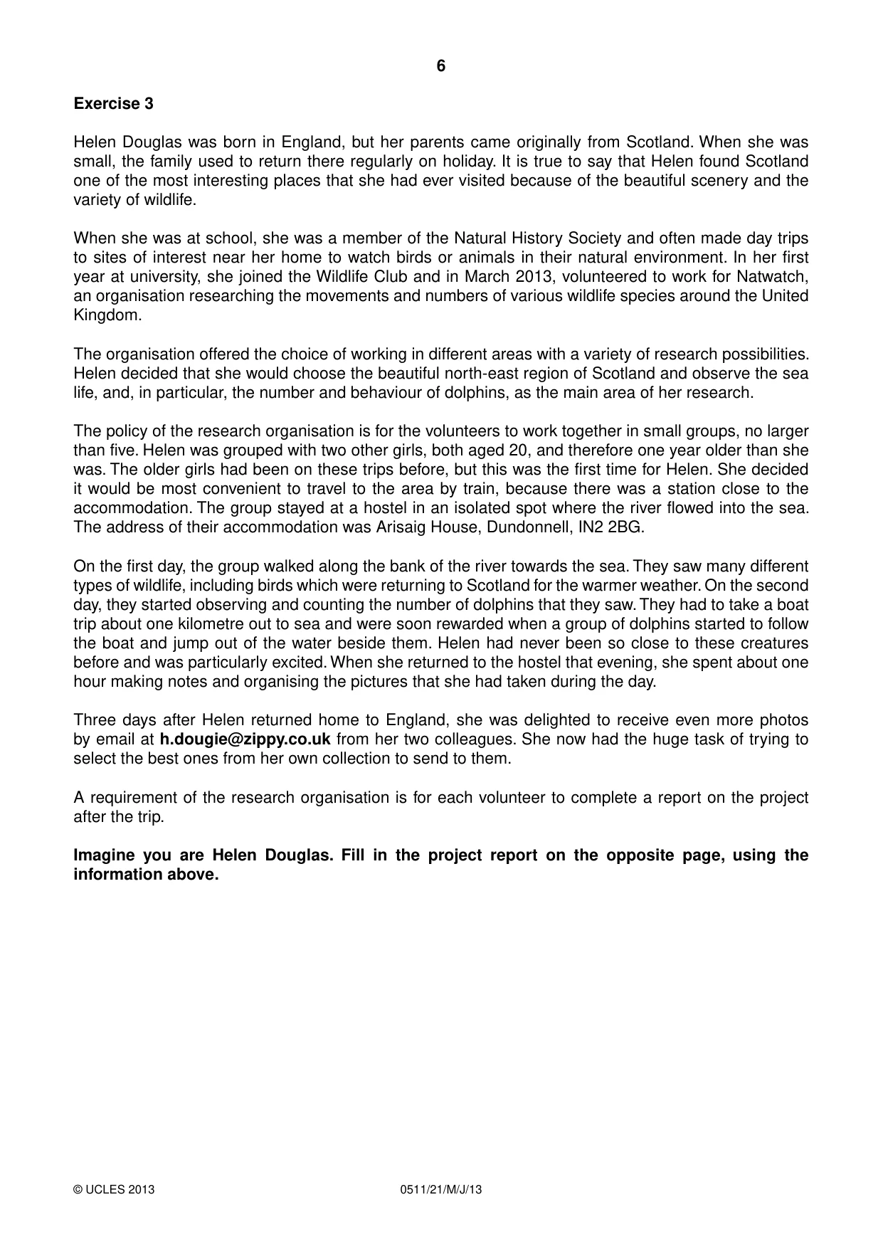Cambridge IGCSE English - Second Language (count-in oral) 0511 2013 May/June Paper 2 · Variant 1 question paper, page 6 of 16