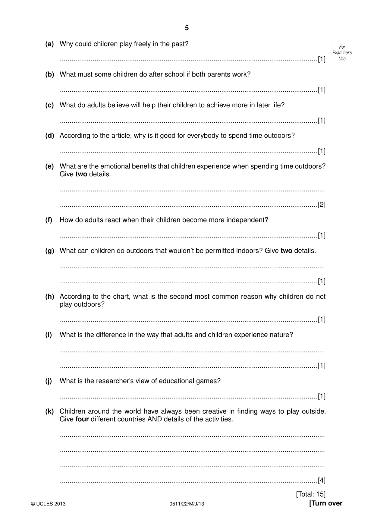 Cambridge IGCSE English - Second Language (count-in oral) 0511 2013 May/June Paper 2 · Variant 2 question paper, page 5 of 16