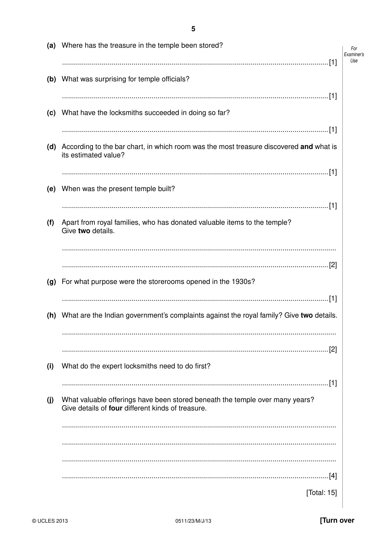 Cambridge IGCSE English - Second Language (count-in oral) 0511 2013 May/June Paper 2 · Variant 3 question paper, page 5 of 16