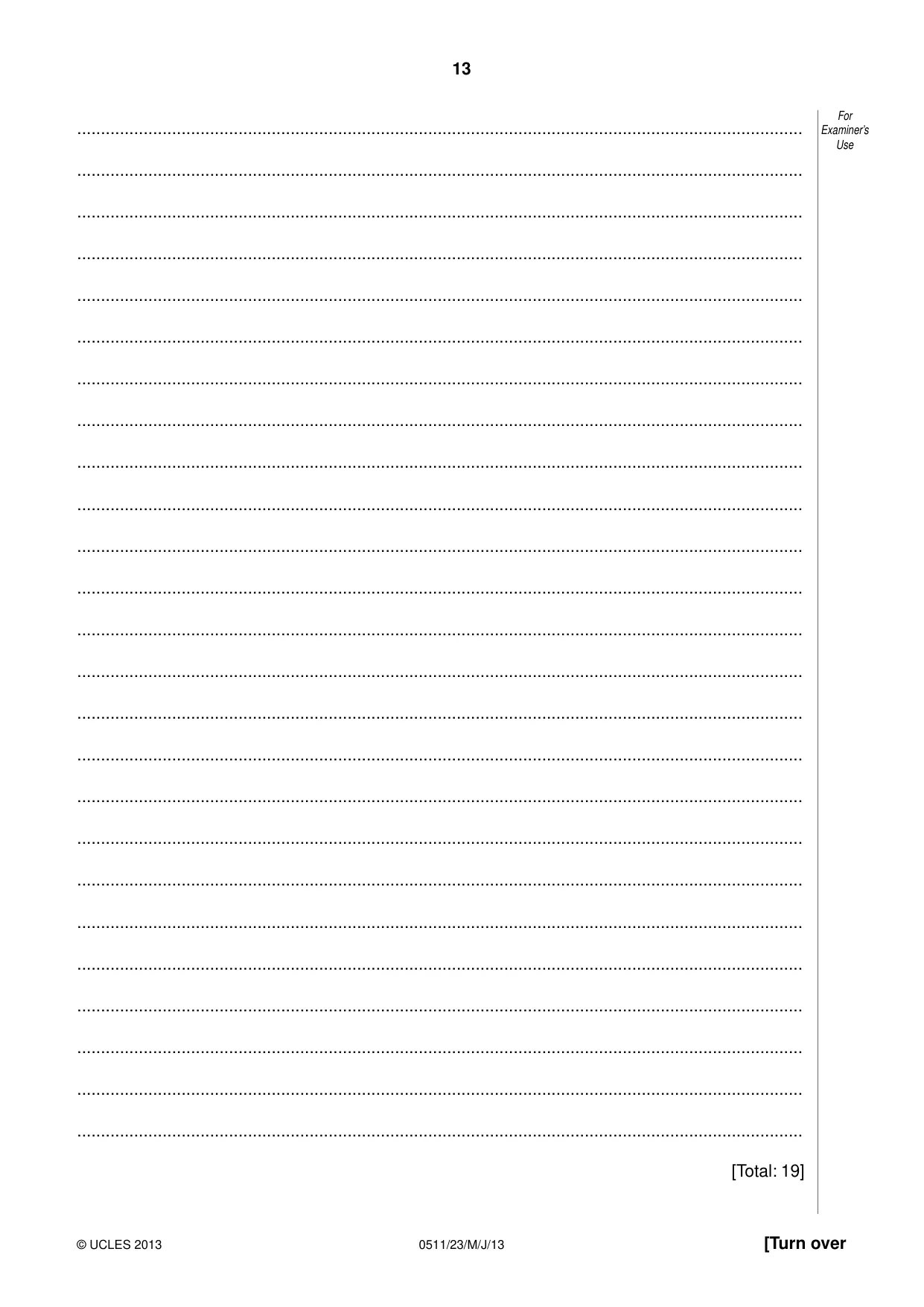 Cambridge IGCSE English - Second Language (count-in oral) 0511 2013 May/June Paper 2 · Variant 3 question paper, page 13 of 16