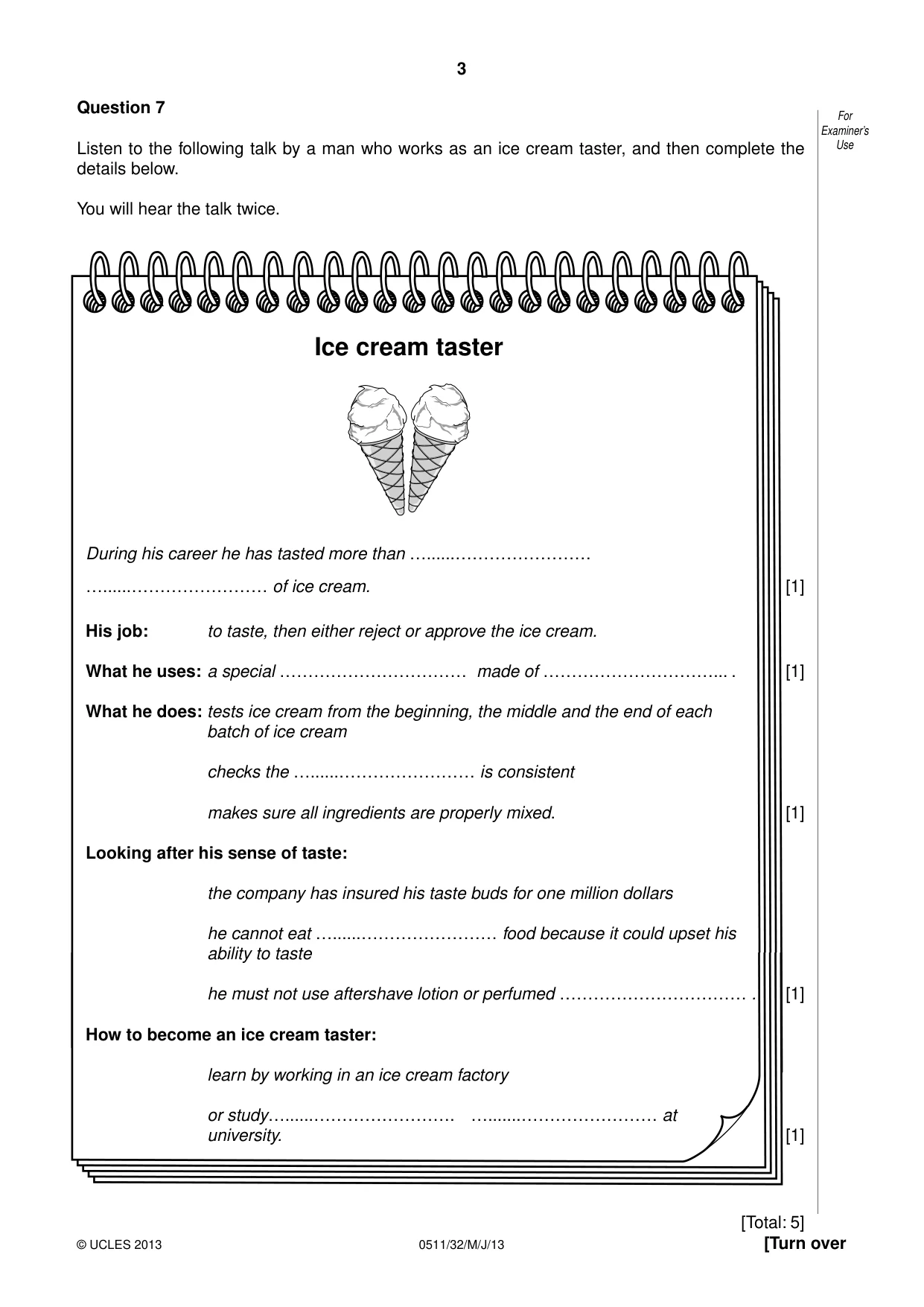 Cambridge IGCSE English - Second Language (count-in oral) 0511 2013 May/June Paper 3 · Variant 2 question paper, page 3 of 8