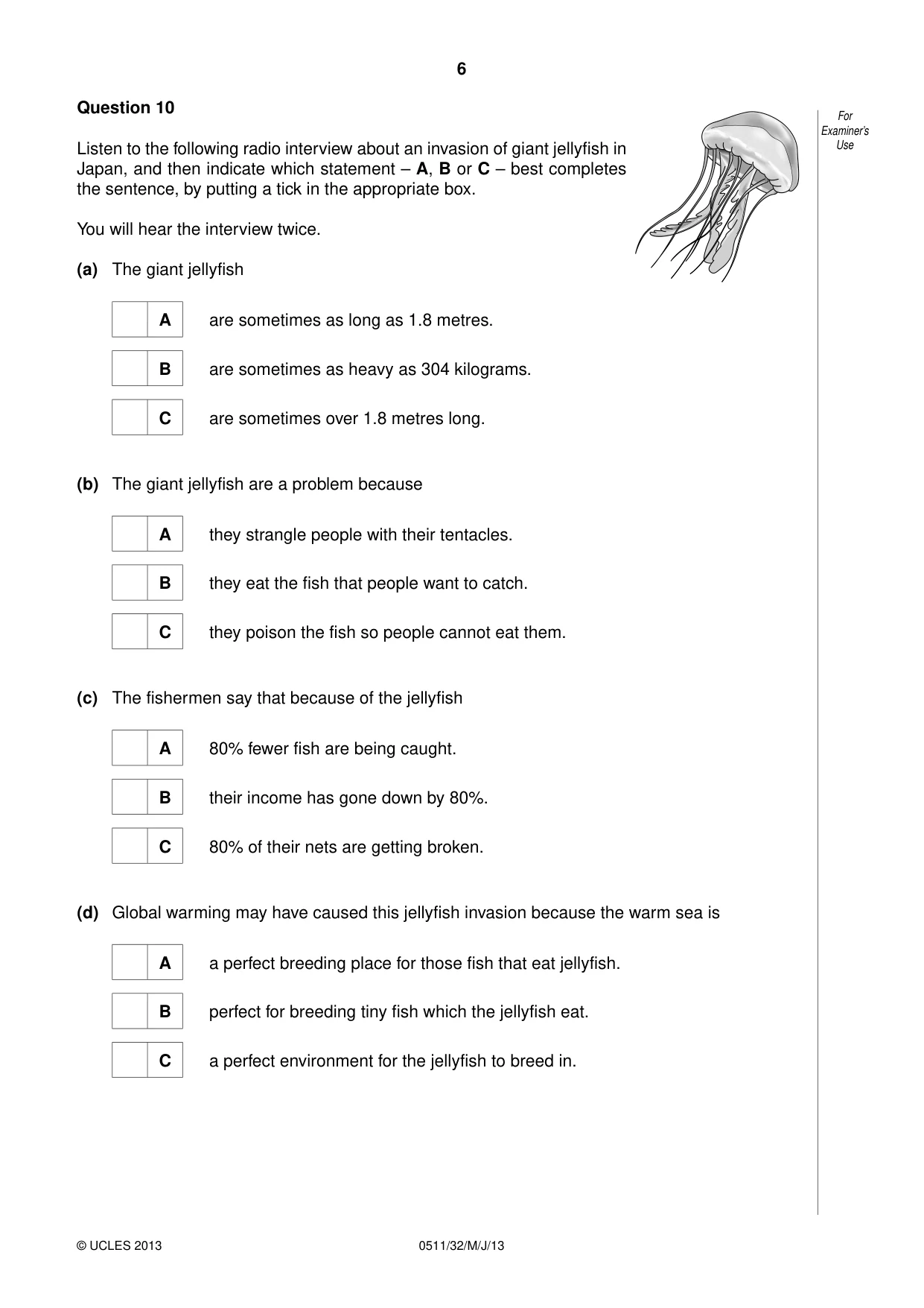Cambridge IGCSE English - Second Language (count-in oral) 0511 2013 May/June Paper 3 · Variant 2 question paper, page 6 of 8