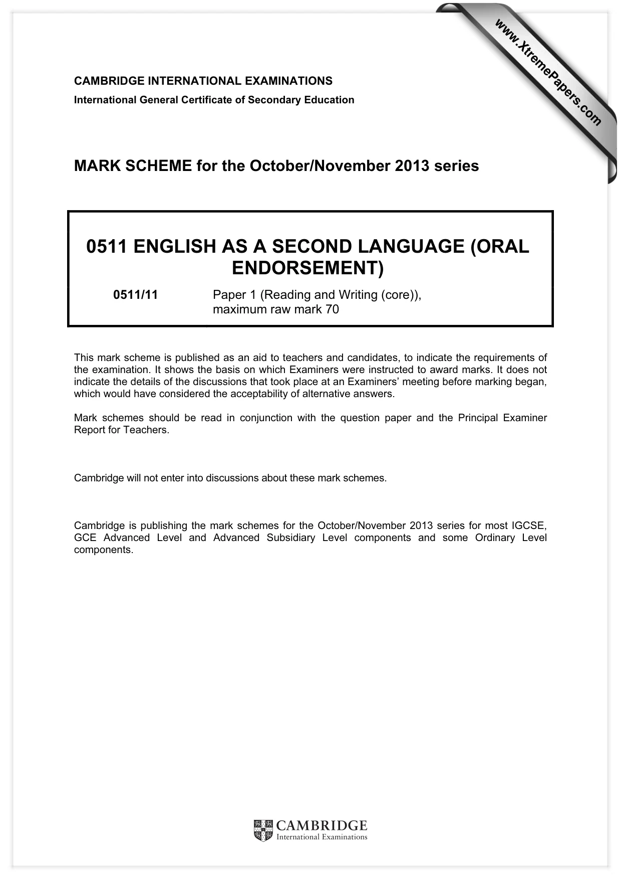 Mark scheme, page 1 of 11