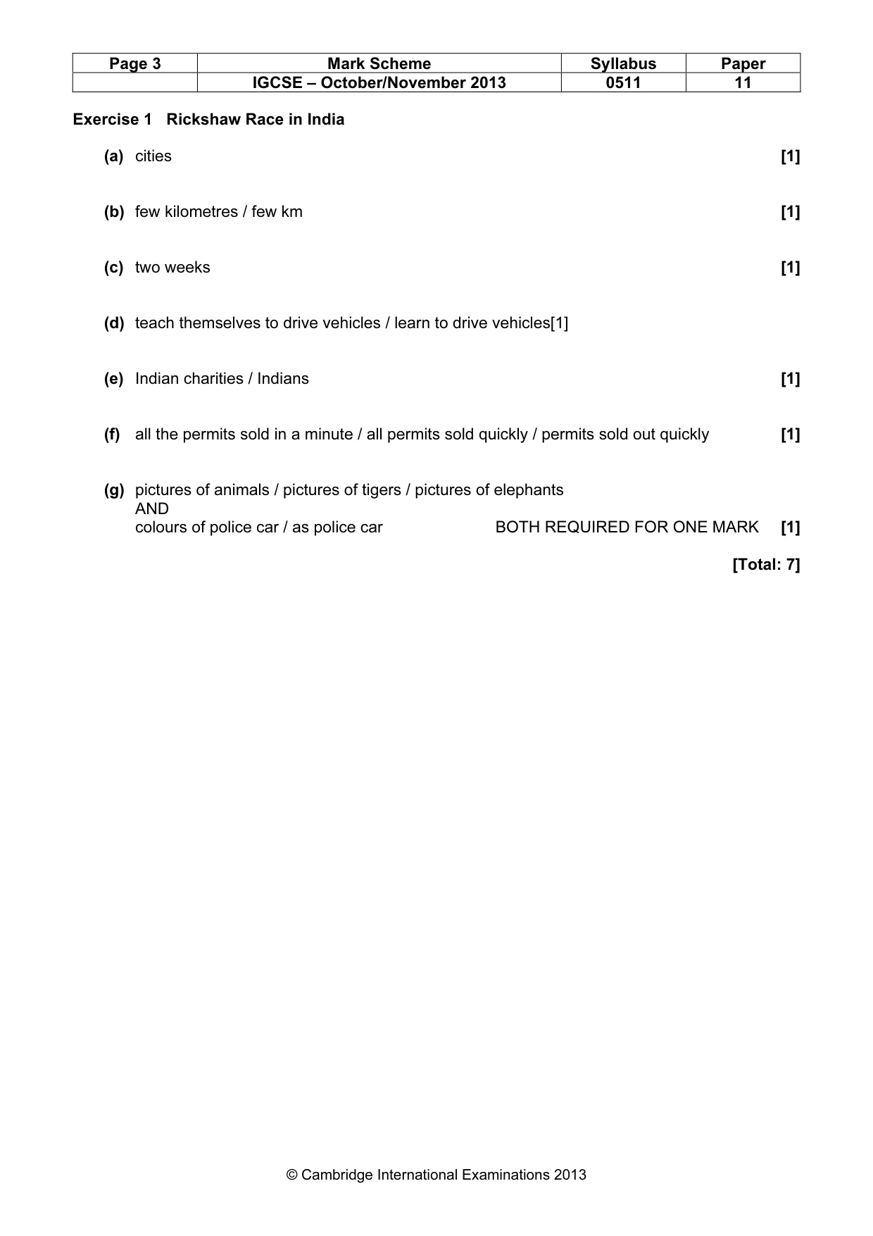Mark scheme, page 3 of 11
