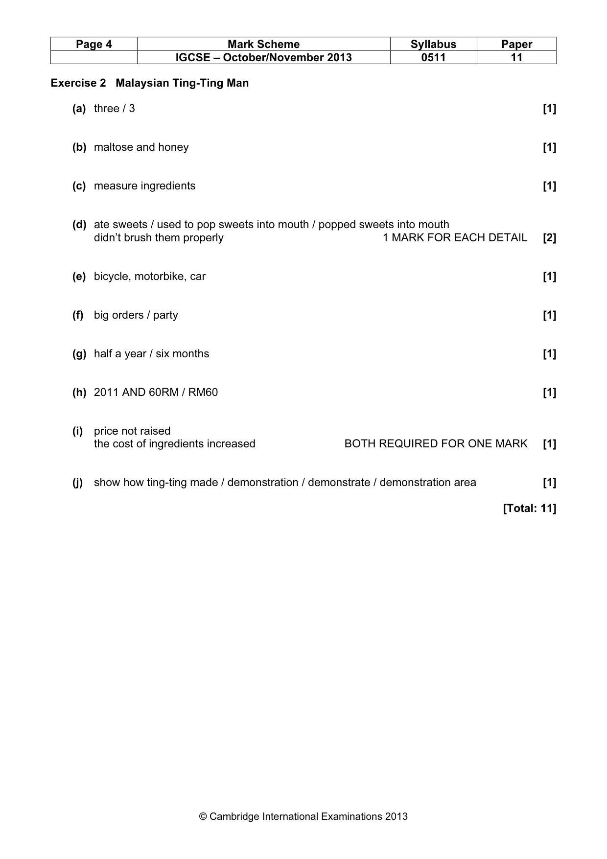 Mark scheme, page 4 of 11