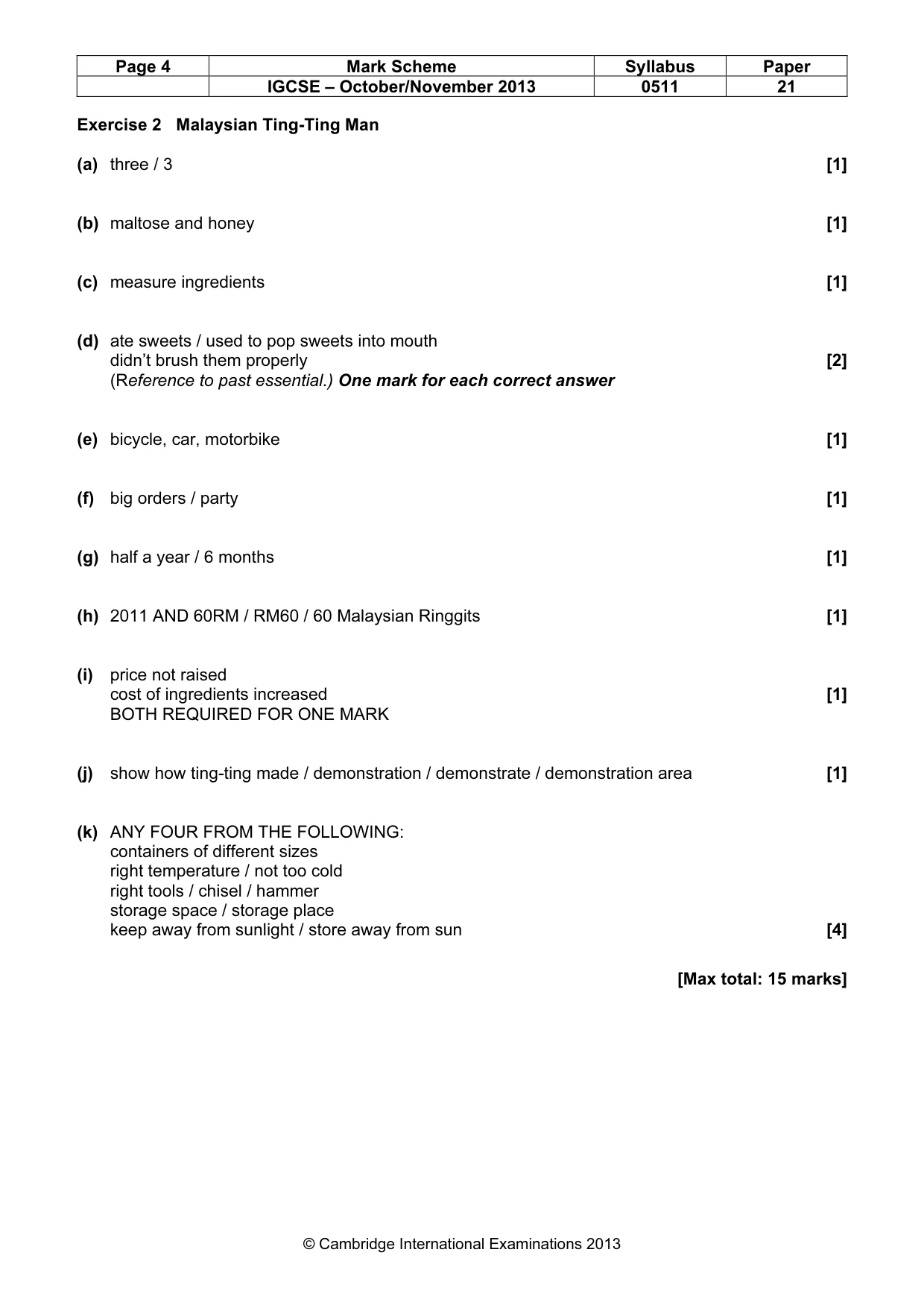 Mark scheme, page 4 of 12