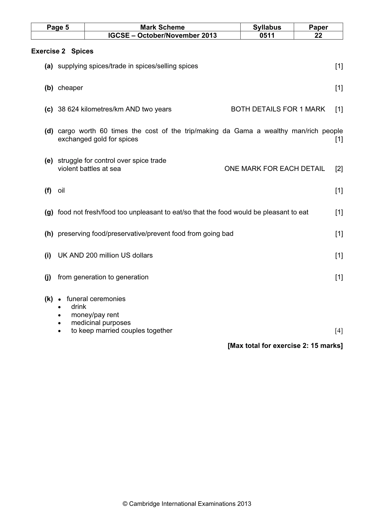 Mark scheme, page 5 of 12