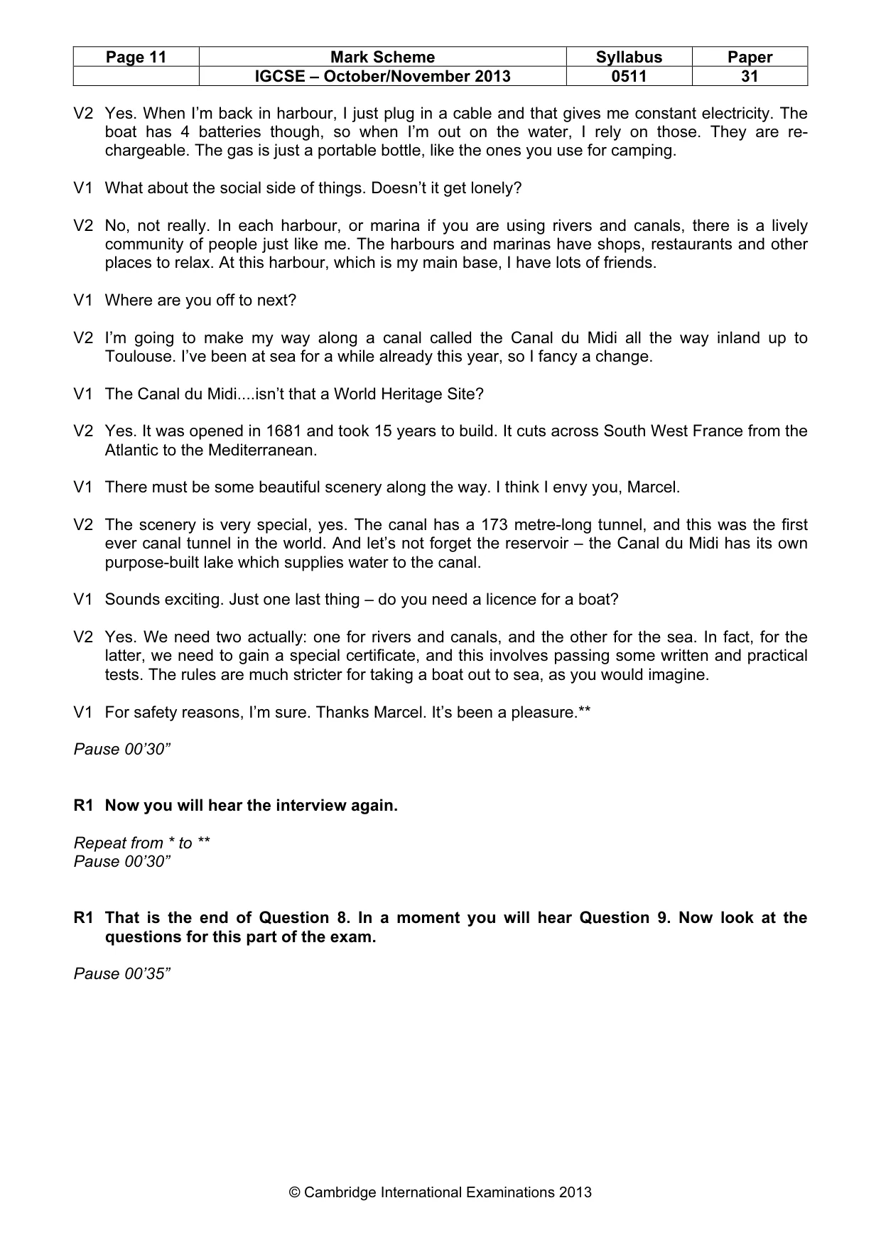Mark scheme, page 11 of 14