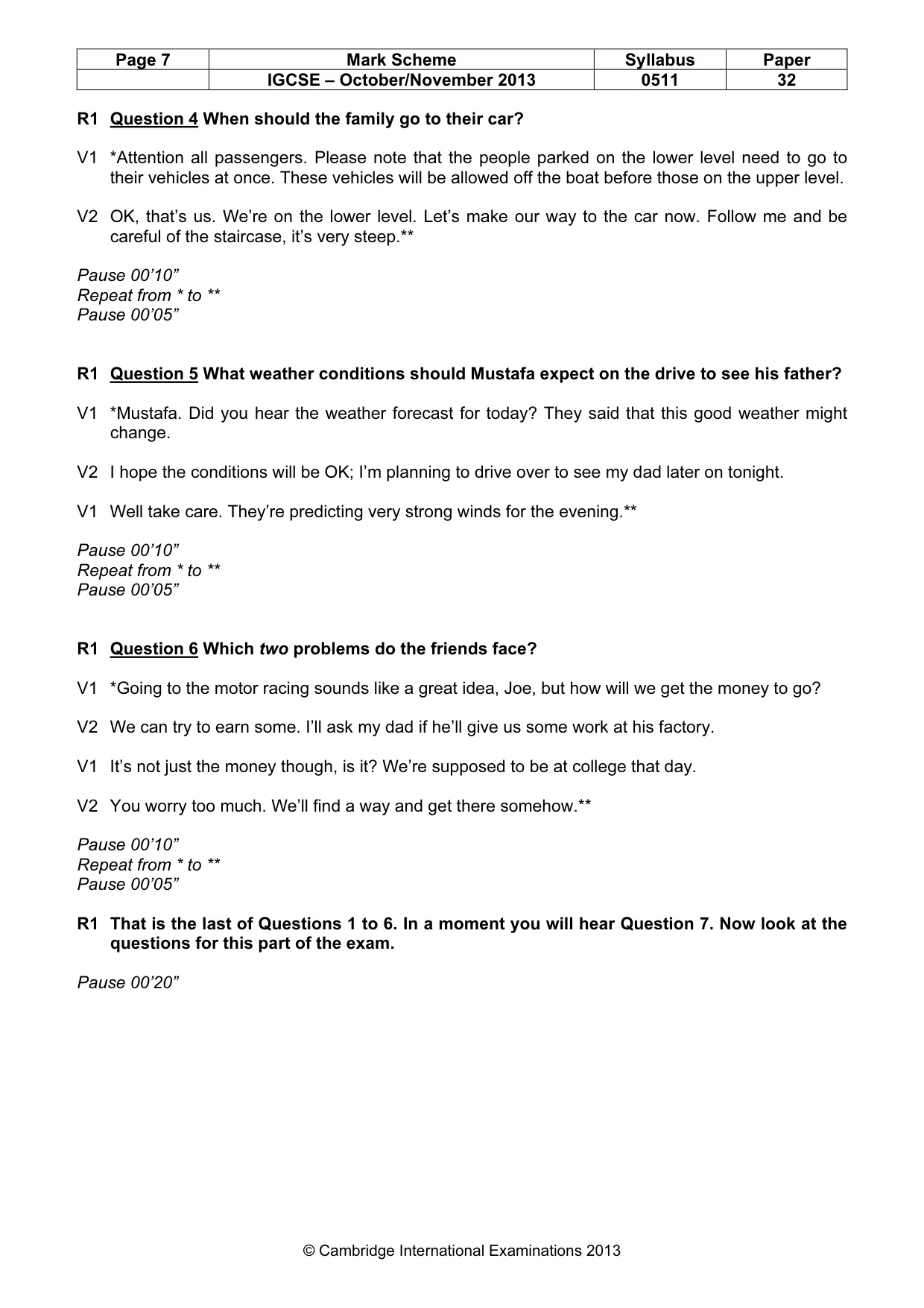 Mark scheme, page 7 of 14