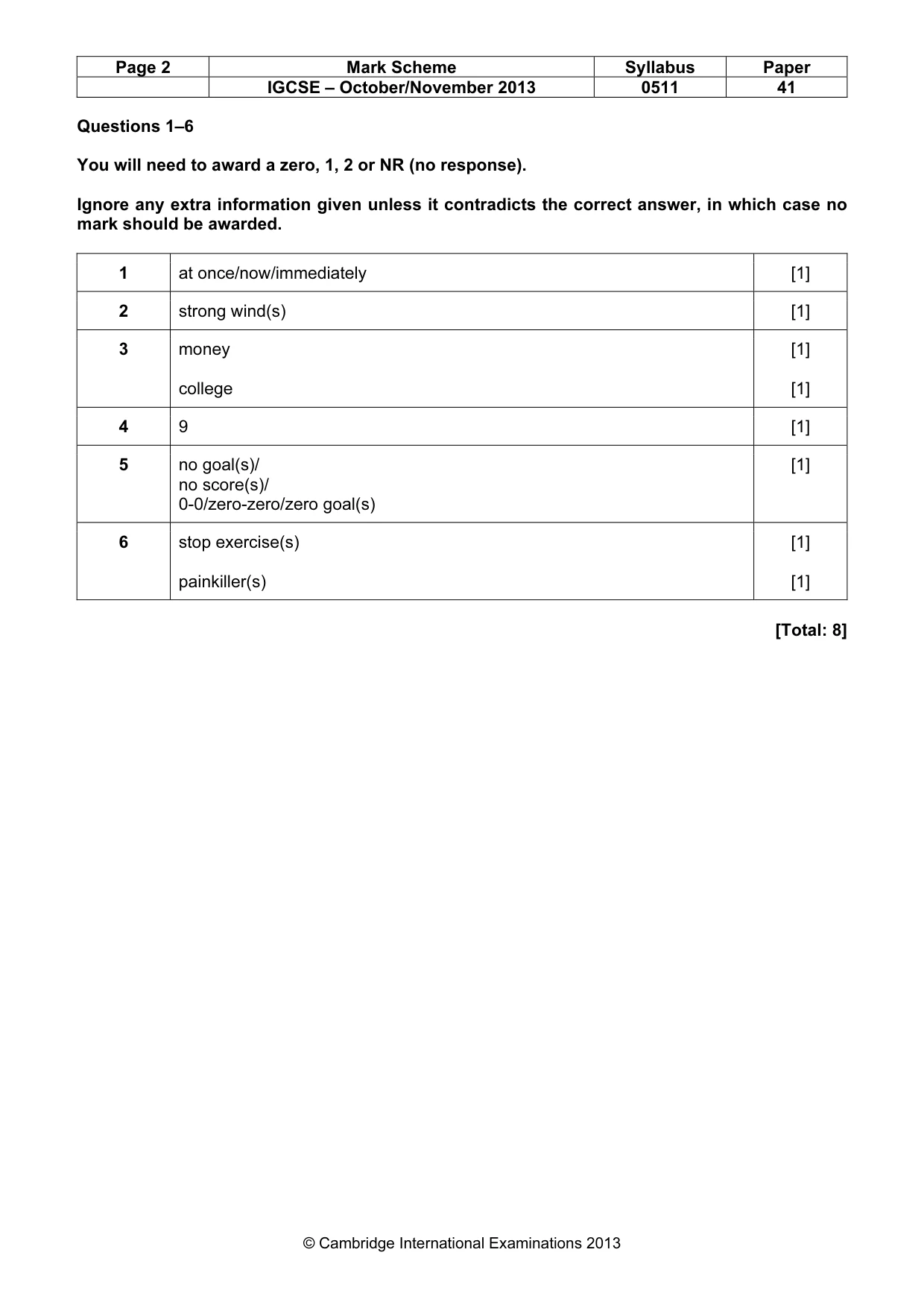 Mark scheme, page 2 of 16