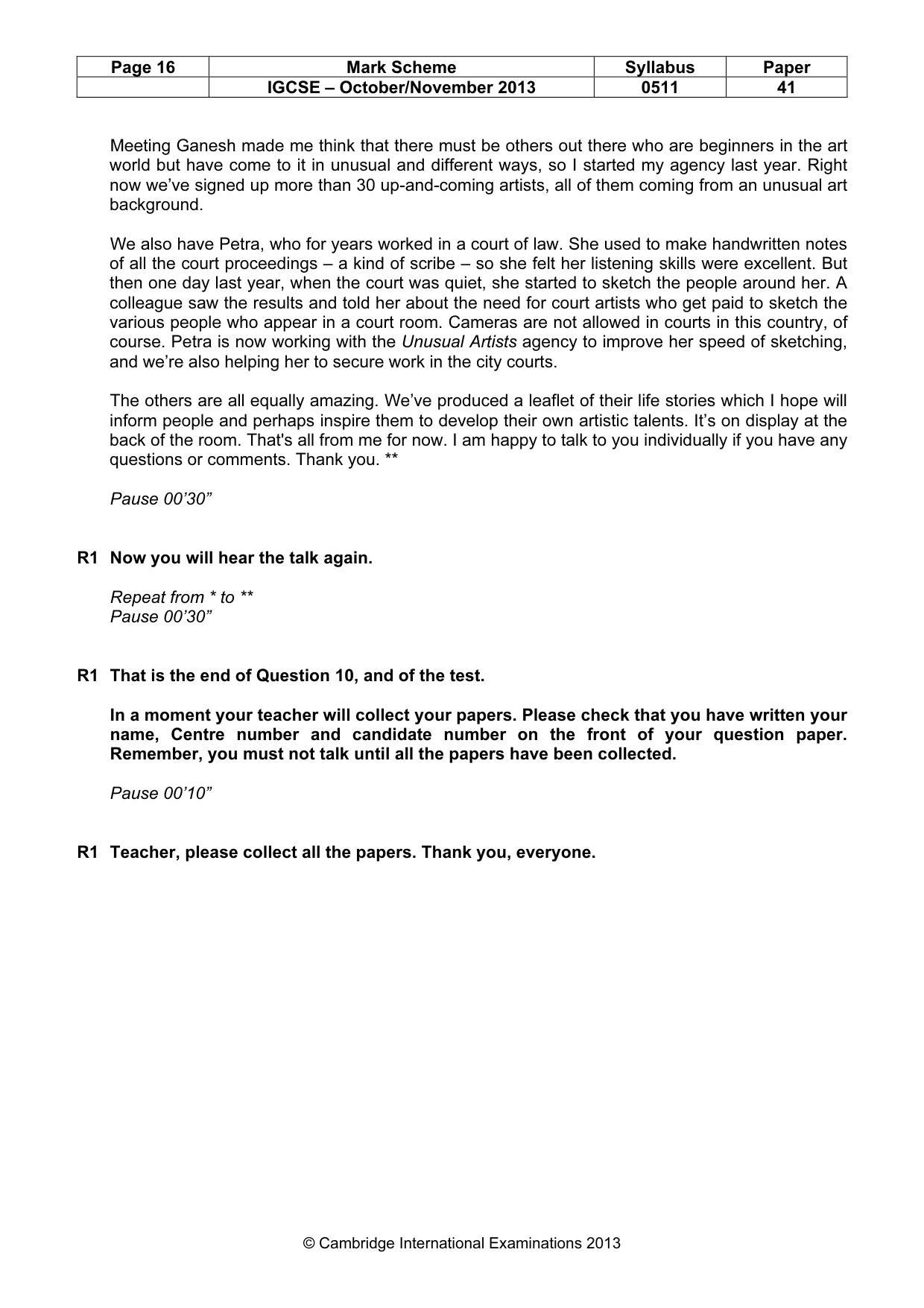 Mark scheme, page 16 of 16
