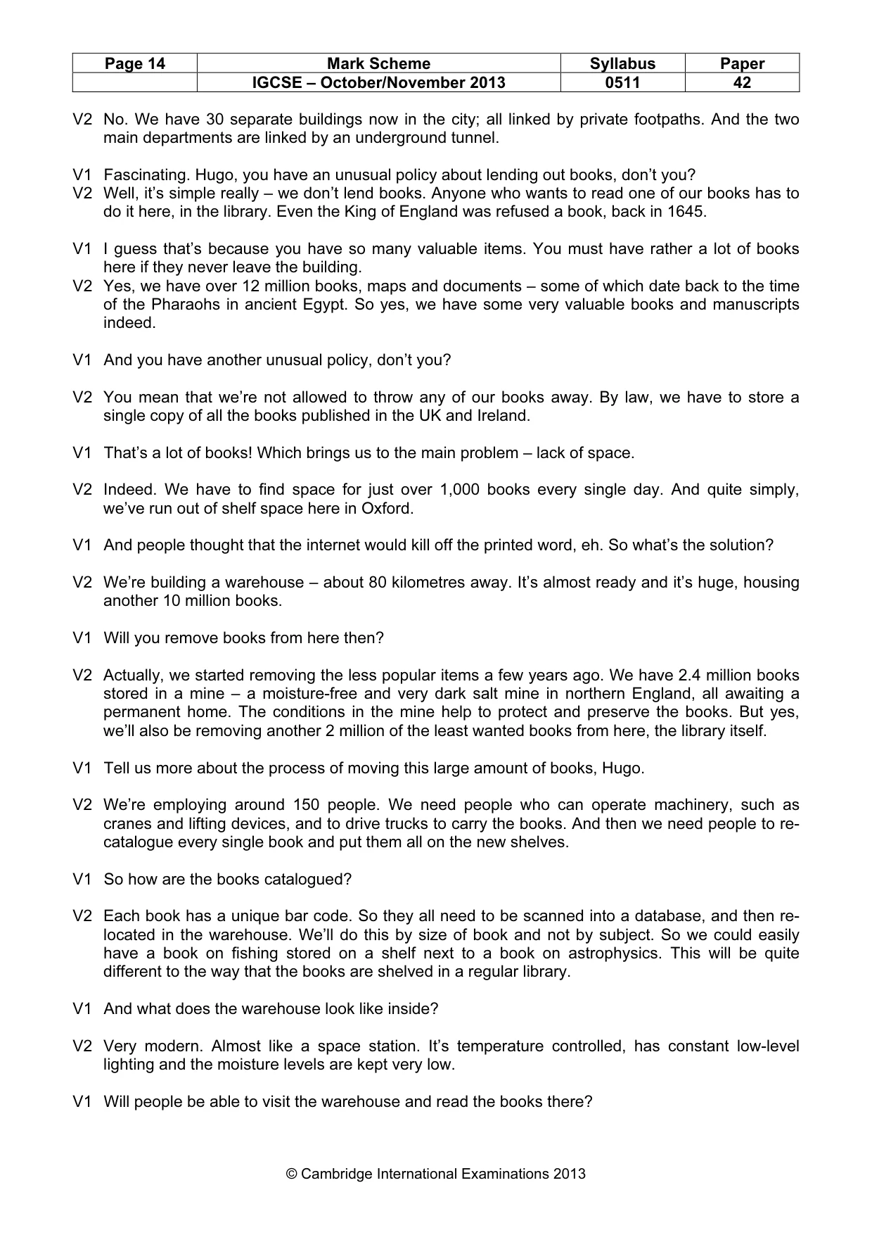 Mark scheme, page 14 of 16