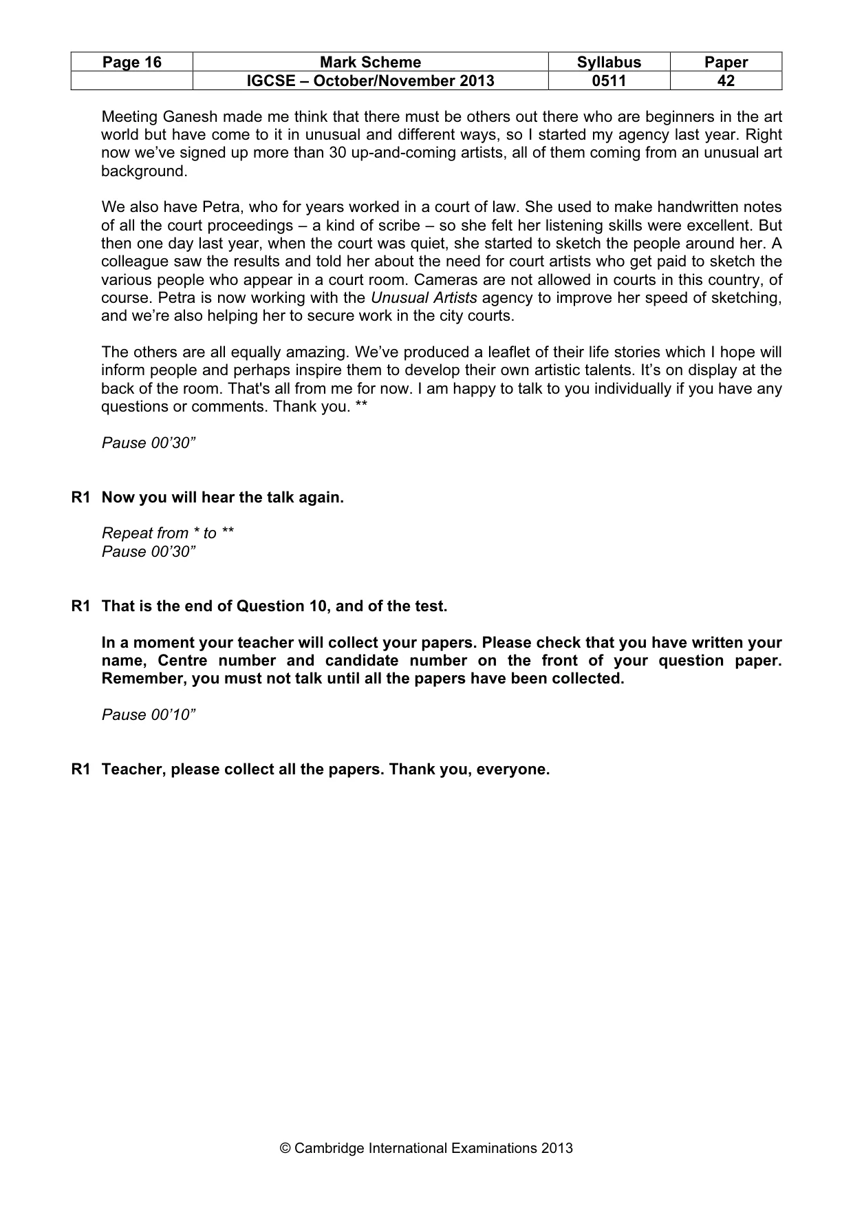Mark scheme, page 16 of 16