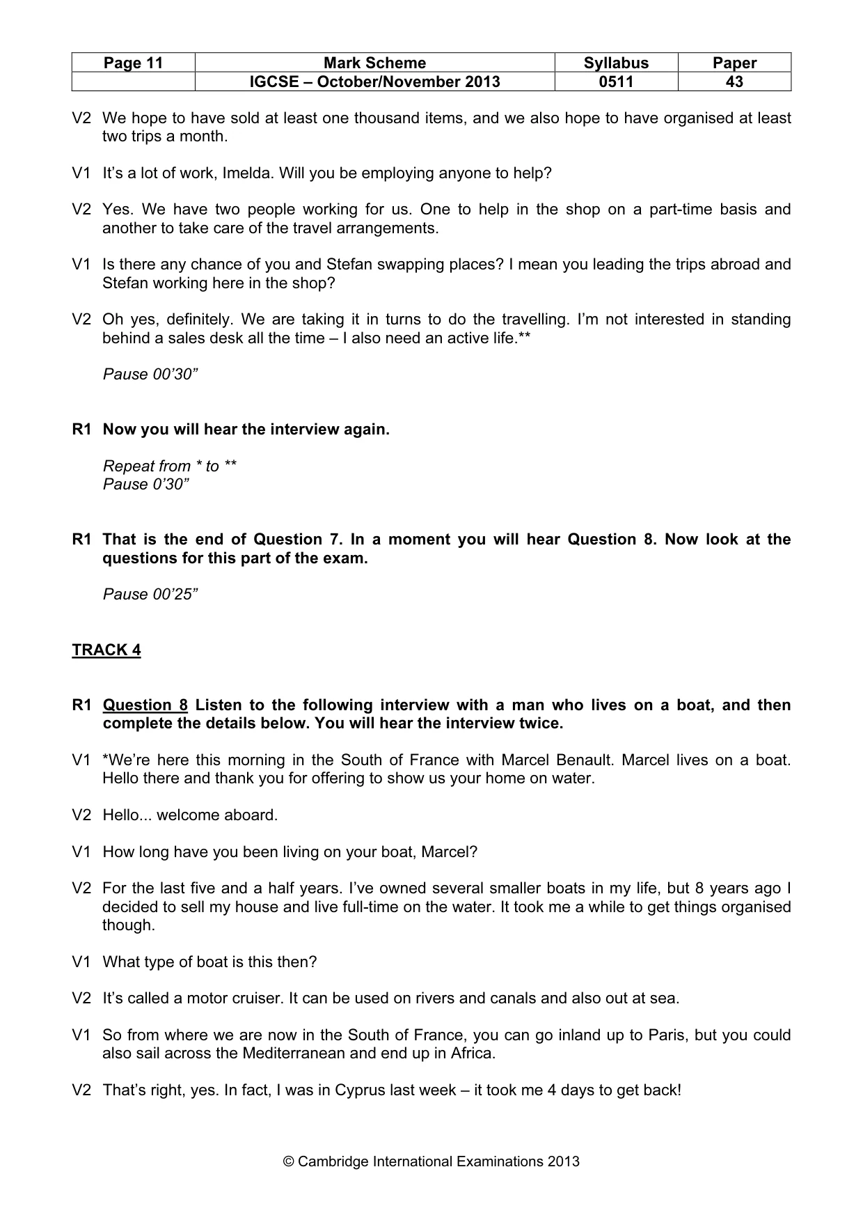 Mark scheme, page 11 of 16