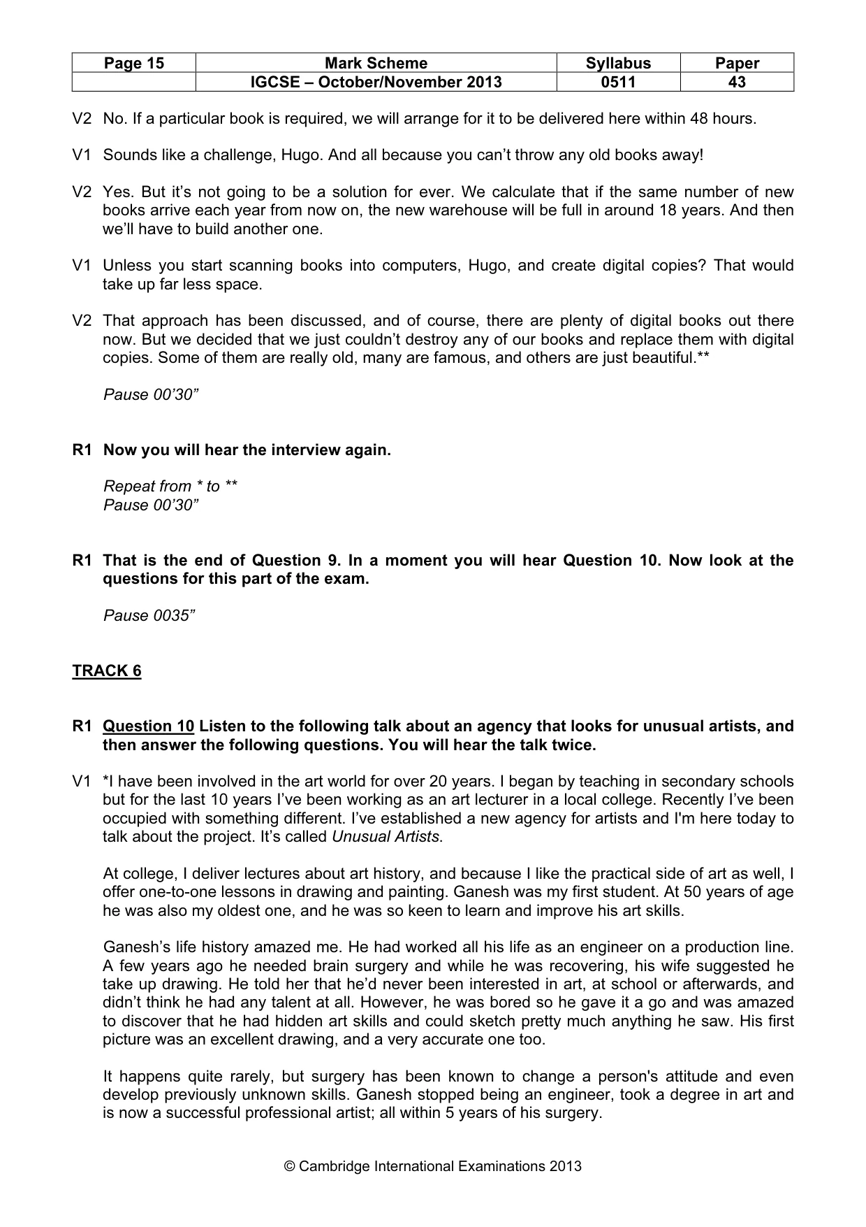 Mark scheme, page 15 of 16