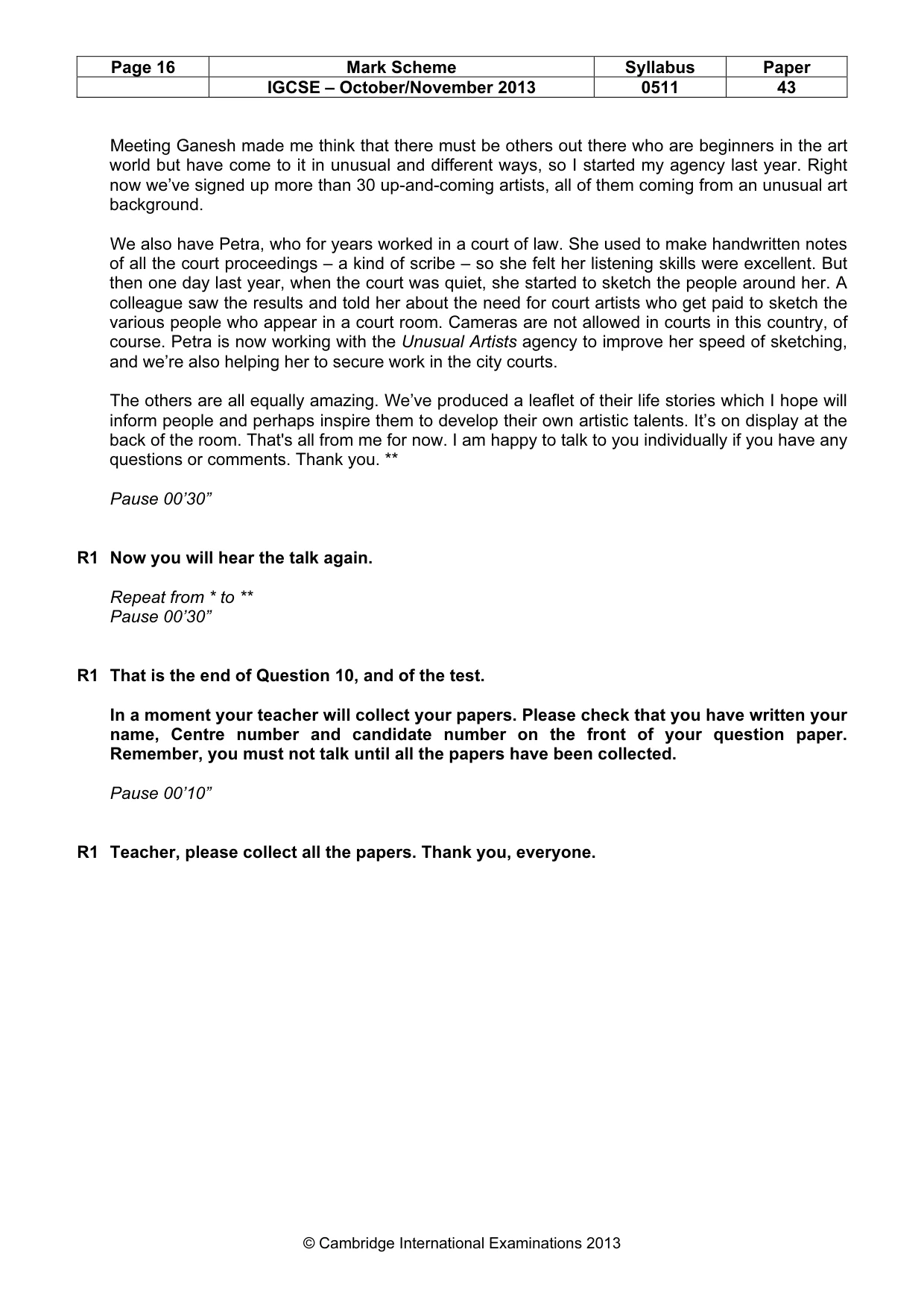 Mark scheme, page 16 of 16