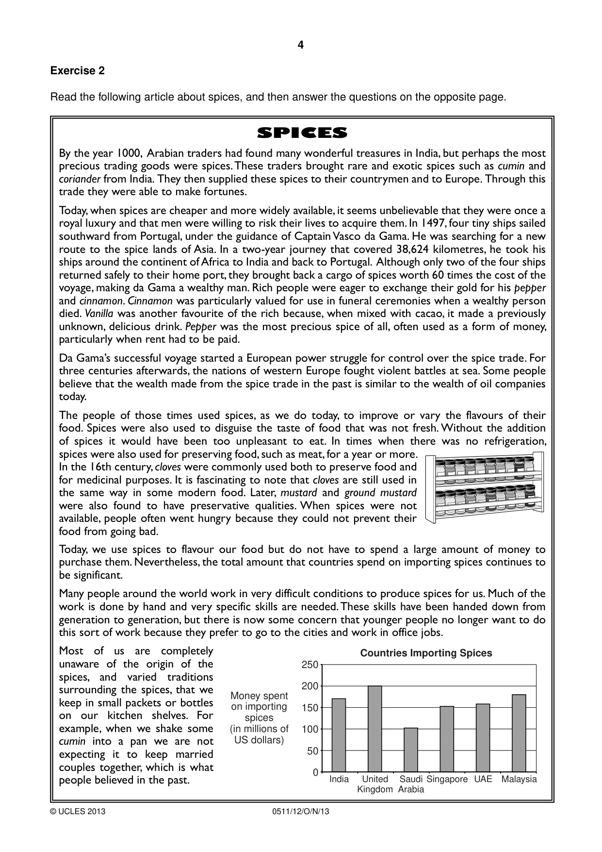 Cambridge IGCSE English - Second Language (count-in oral) 0511 2013 Oct/Nov Paper 1 · Variant 2 question paper, page 4 of 16