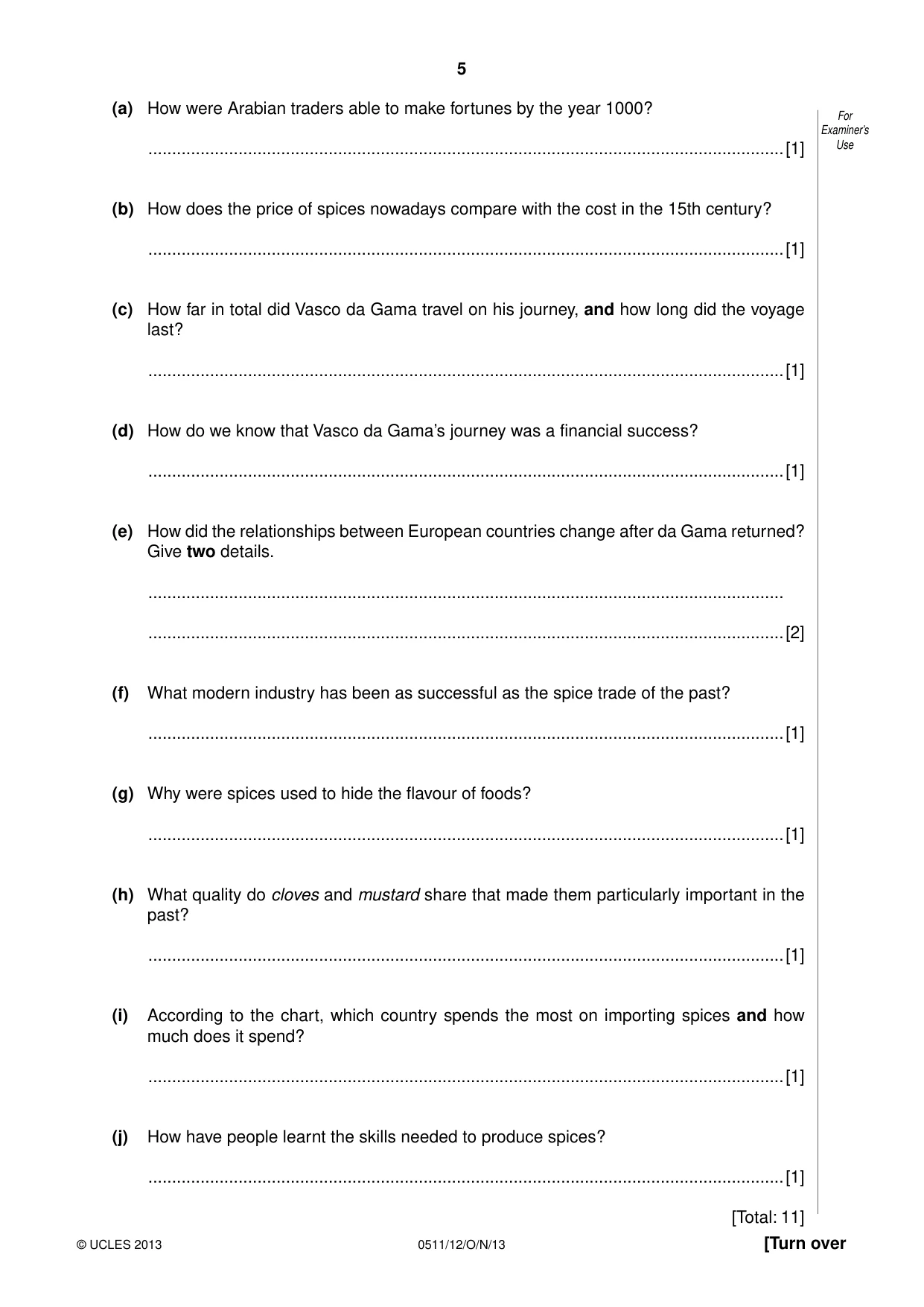 Cambridge IGCSE English - Second Language (count-in oral) 0511 2013 Oct/Nov Paper 1 · Variant 2 question paper, page 5 of 16