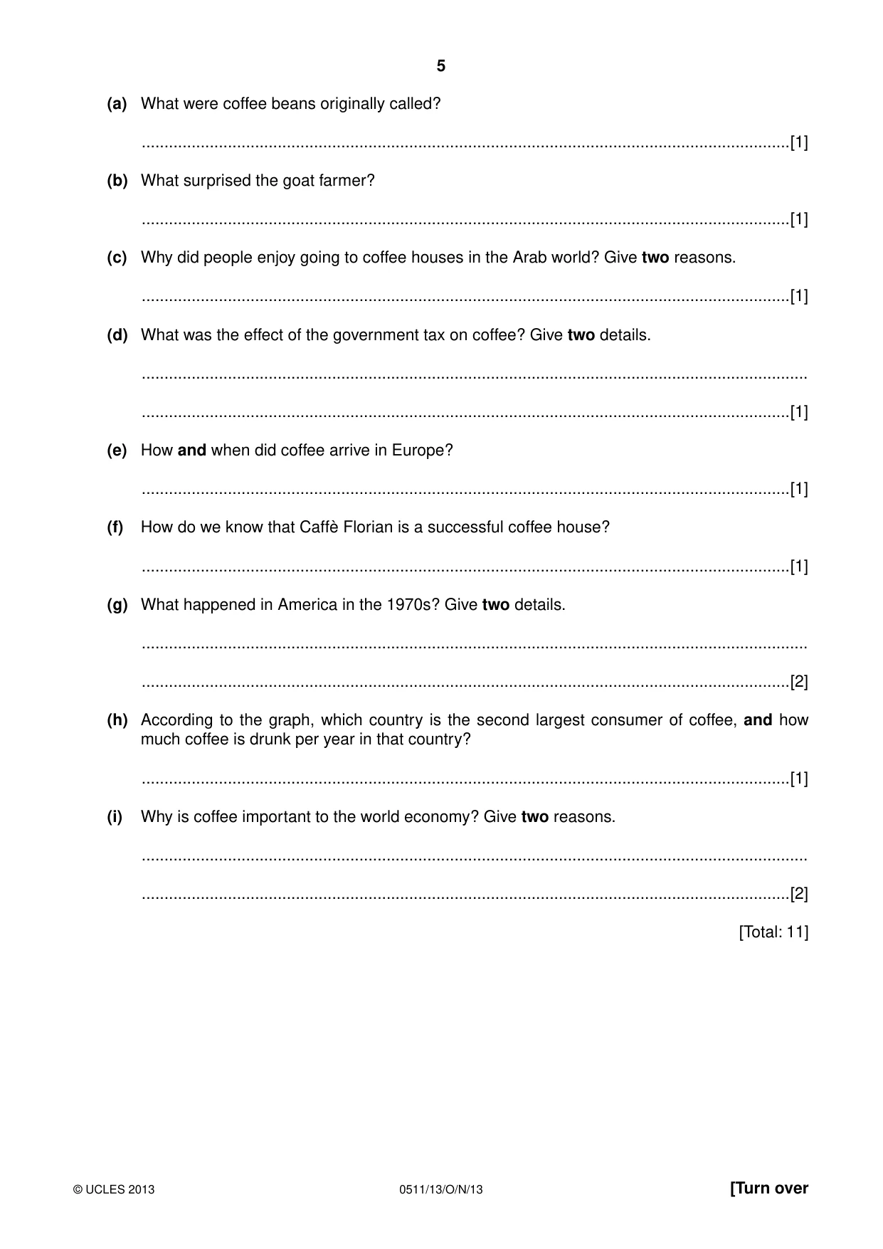 Cambridge IGCSE English - Second Language (count-in oral) 0511 2013 Oct/Nov Paper 1 · Variant 3 question paper, page 5 of 16