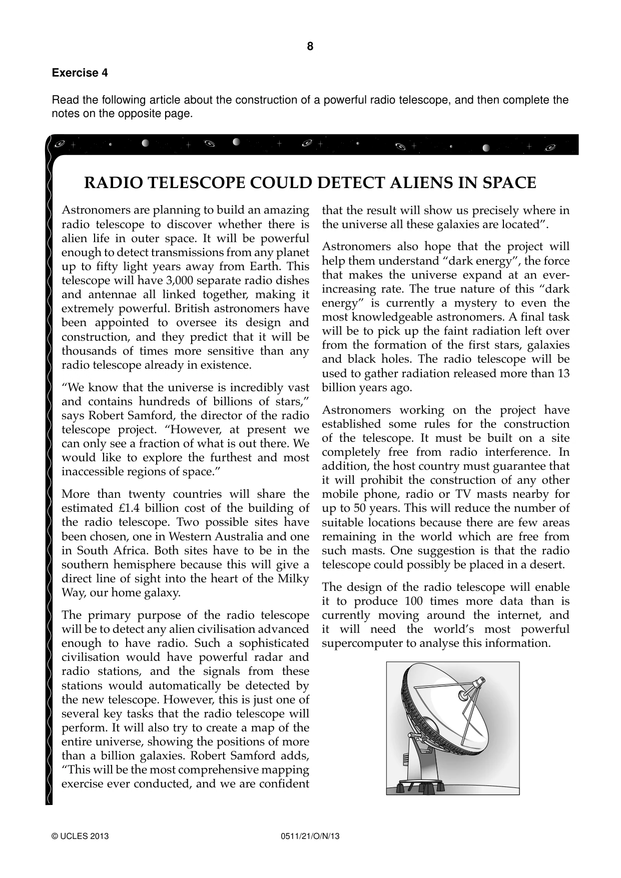 Cambridge IGCSE English - Second Language (count-in oral) 0511 2013 Oct/Nov Paper 2 · Variant 1 question paper, page 8 of 16