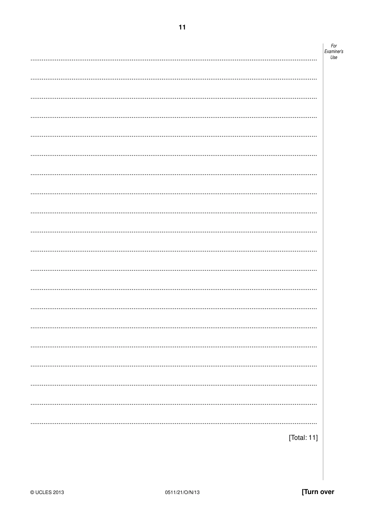 Cambridge IGCSE English - Second Language (count-in oral) 0511 2013 Oct/Nov Paper 2 · Variant 1 question paper, page 11 of 16