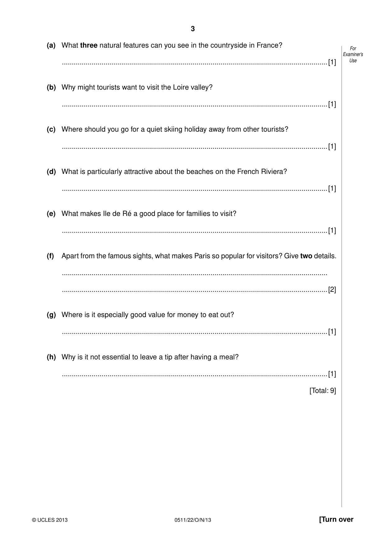 Cambridge IGCSE English - Second Language (count-in oral) 0511 2013 Oct/Nov Paper 2 · Variant 2 question paper, page 3 of 16