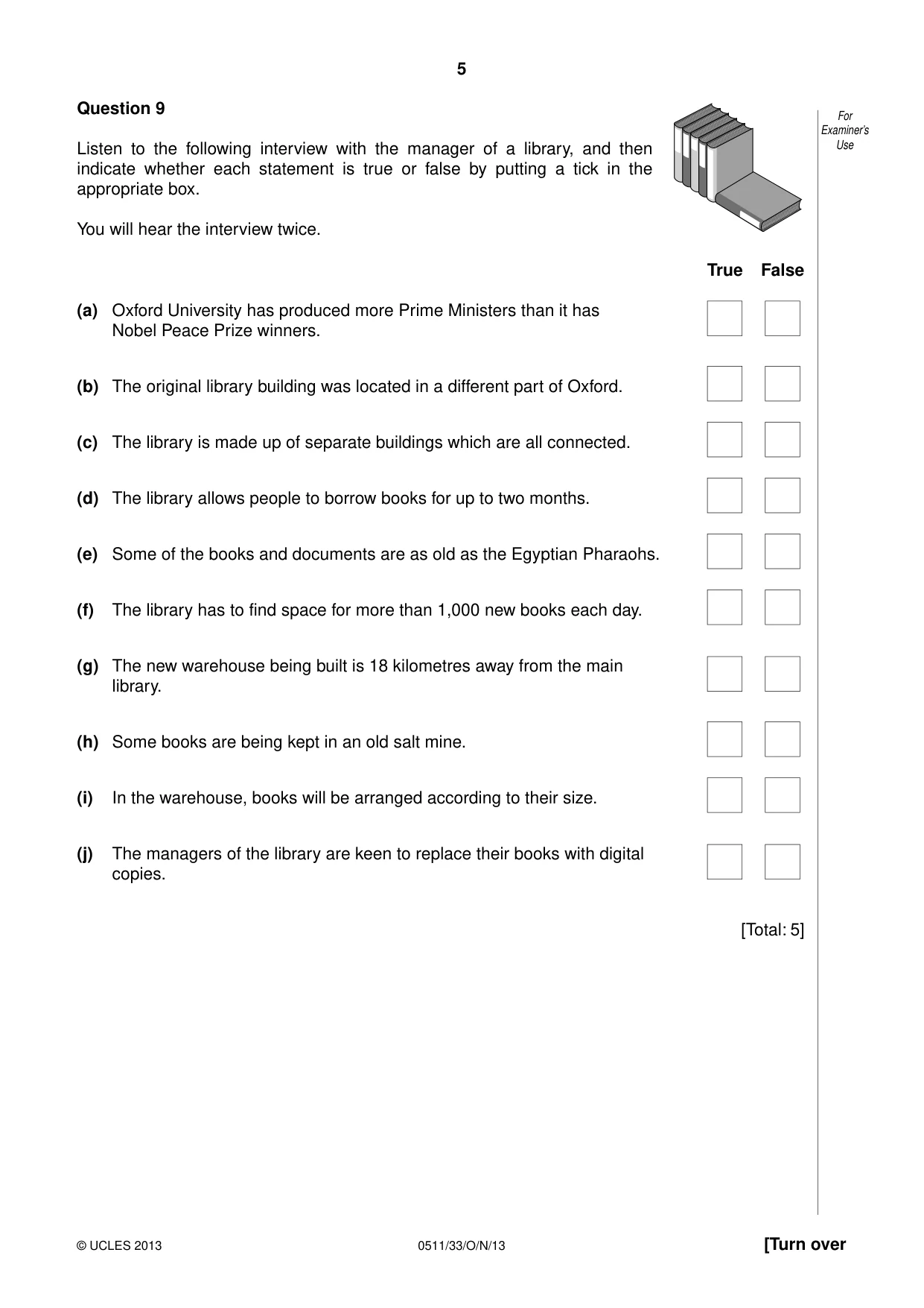 Cambridge IGCSE English - Second Language (count-in oral) 0511 2013 Oct/Nov Paper 3 · Variant 3 question paper, page 5 of 8