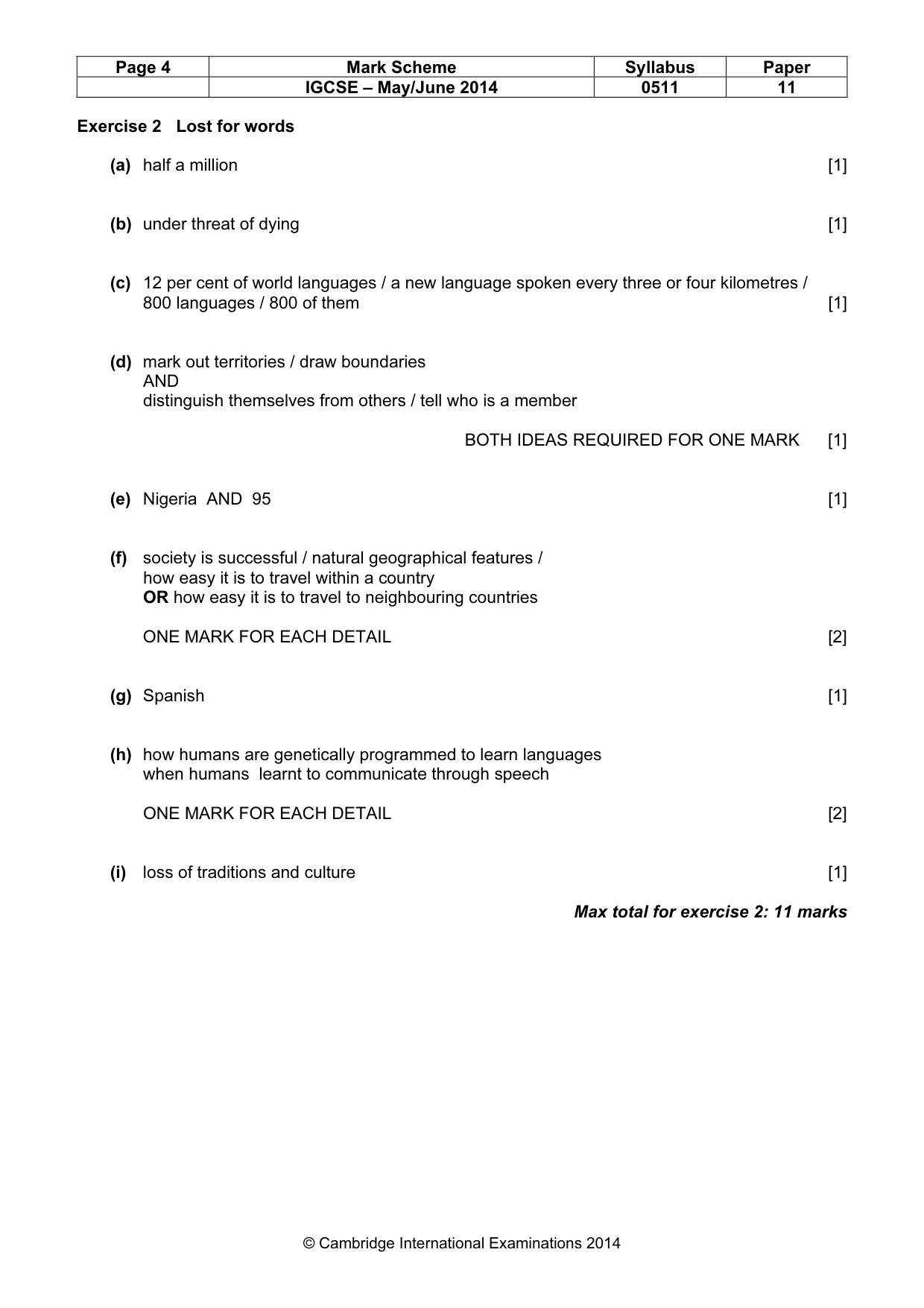 Mark scheme, page 4 of 11