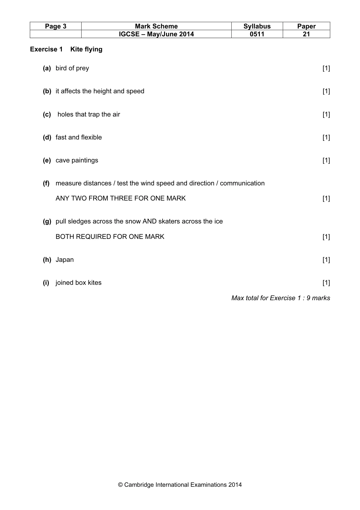 Mark scheme, page 3 of 12