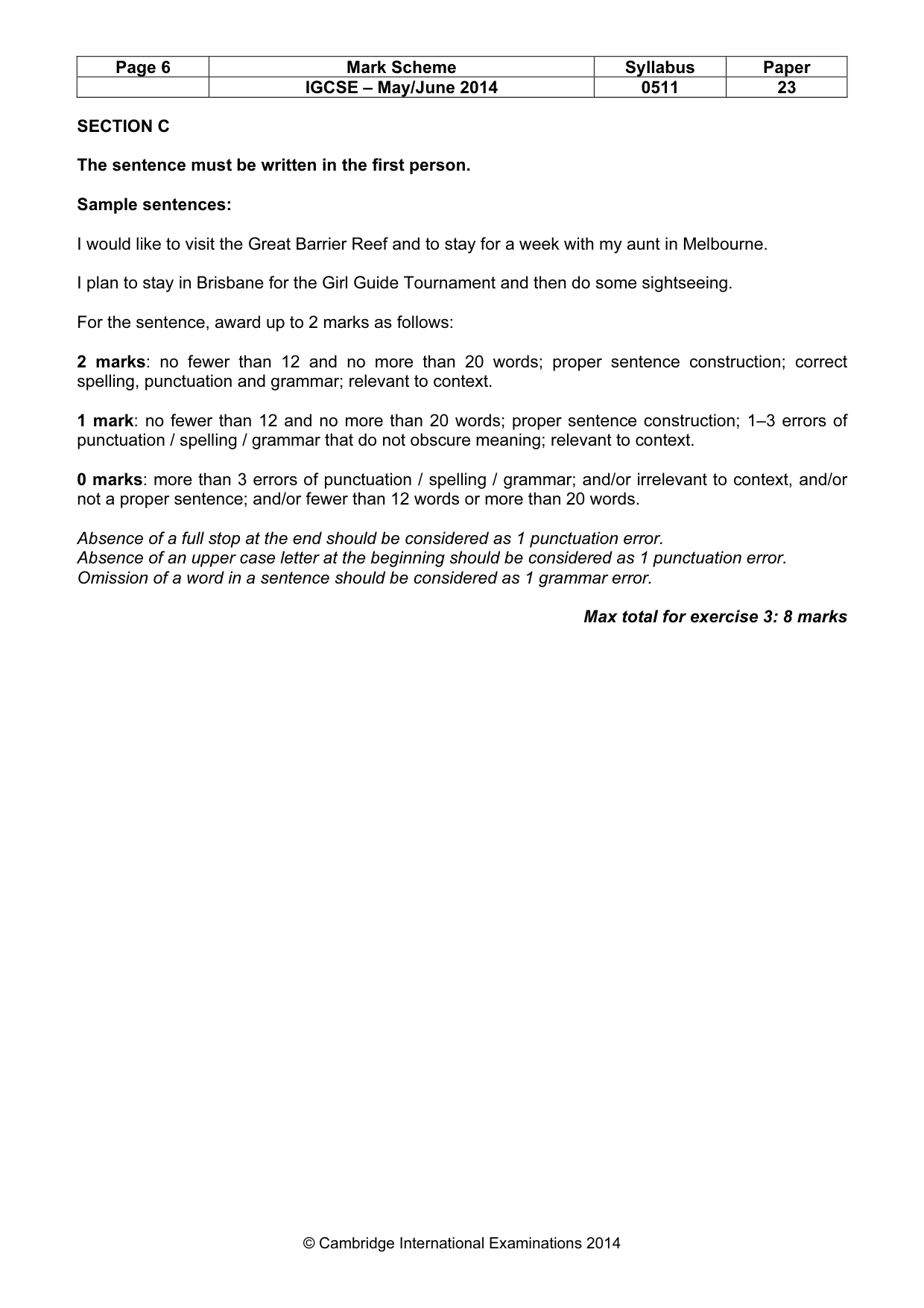 Mark scheme, page 6 of 12